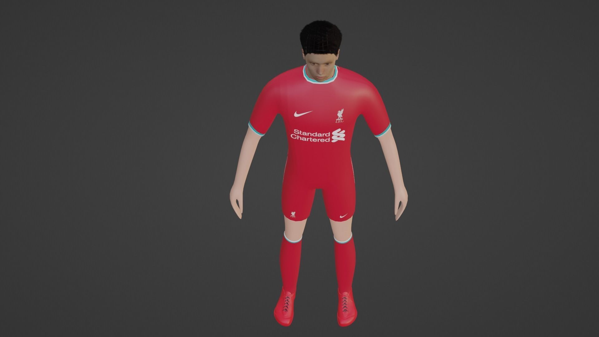 Soccer Player - Liverpool Low-poly 3D model_1