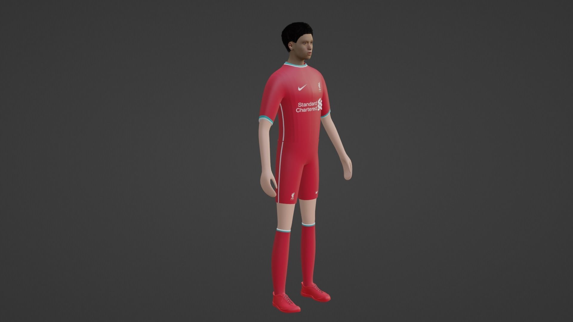 Soccer Player - Liverpool Low-poly 3D model_5