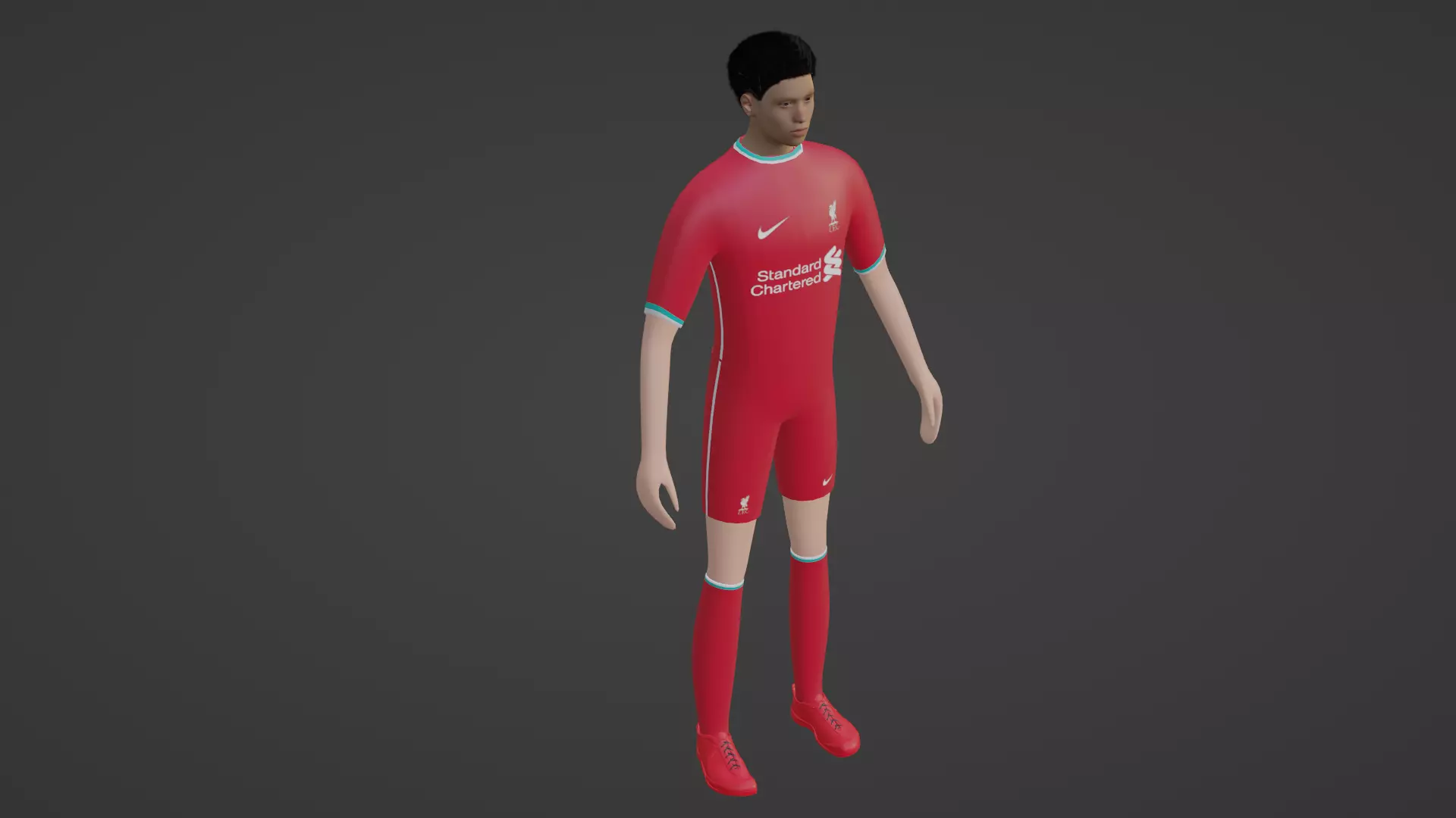 Soccer Player - Liverpool Low-poly 3D model_0