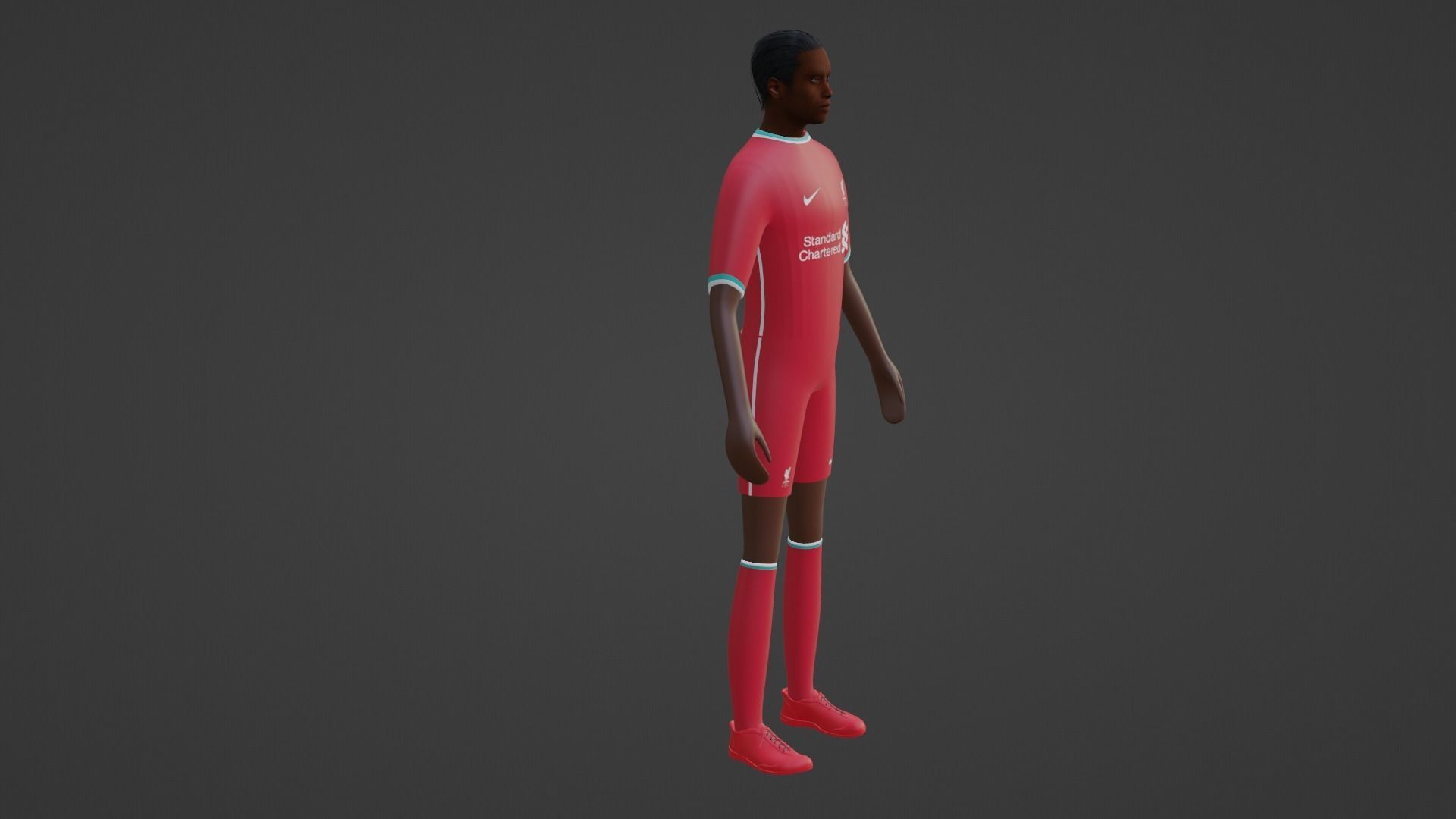 Soccer Player - Liverpool Low-poly 3D model_5