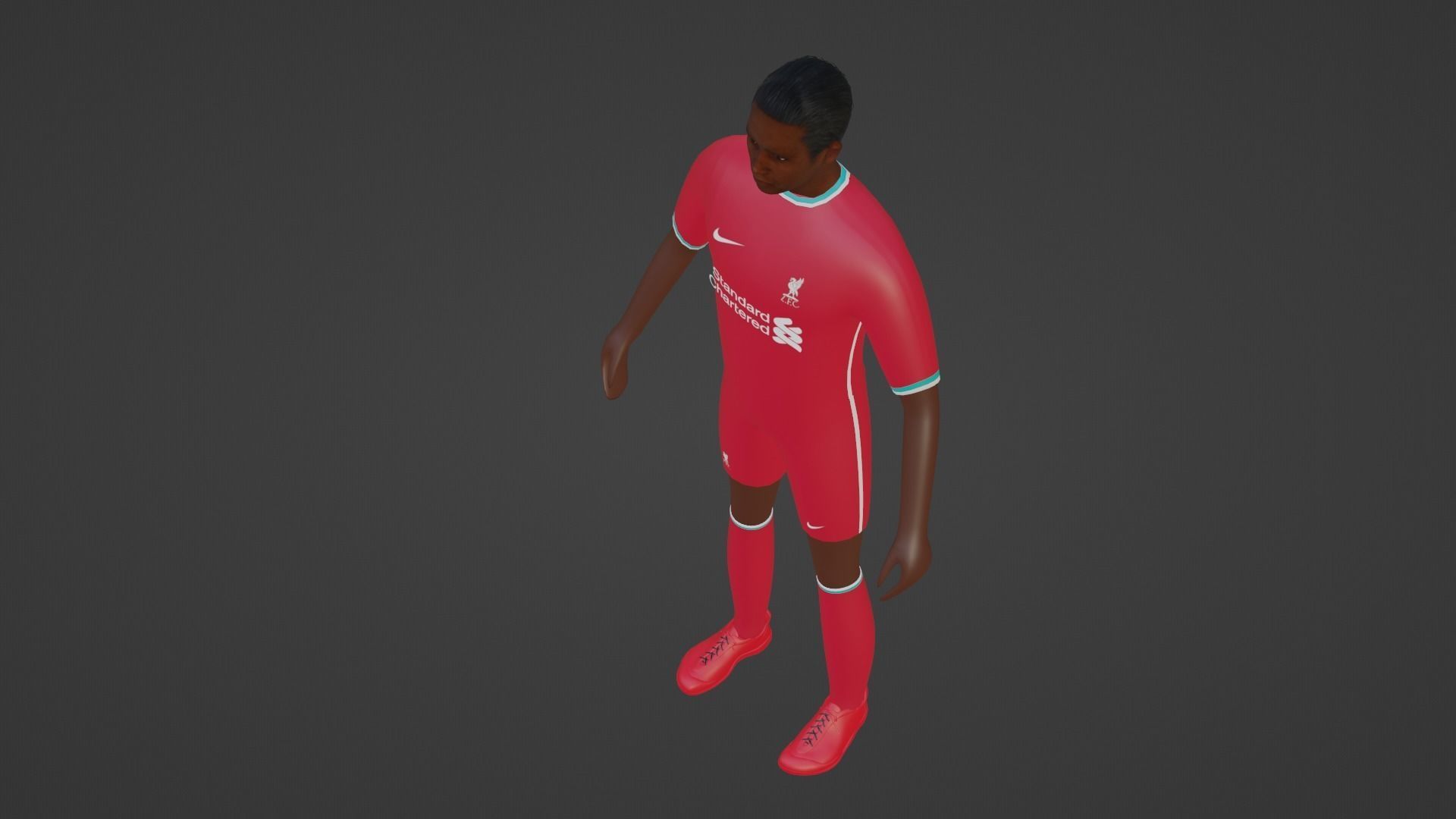 Soccer Player - Liverpool Low-poly 3D model_2