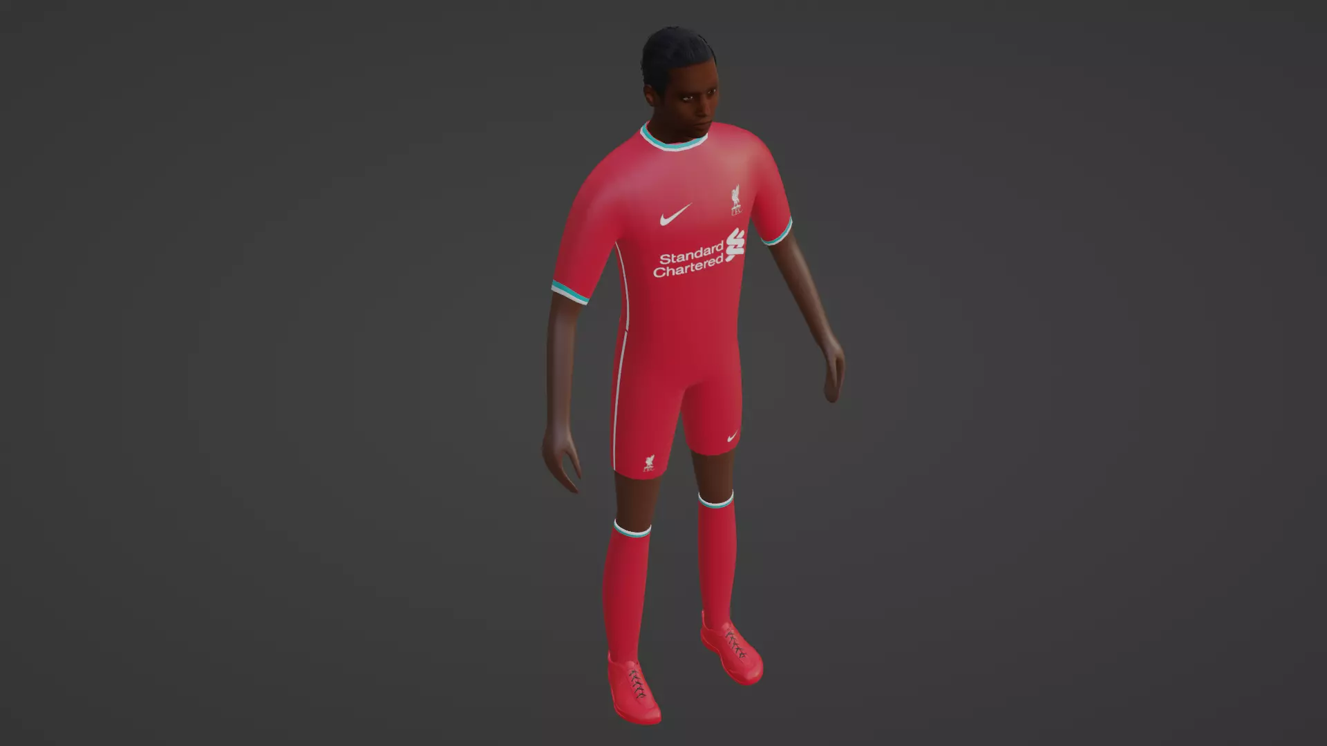 Soccer Player - Liverpool Low-poly 3D model_0