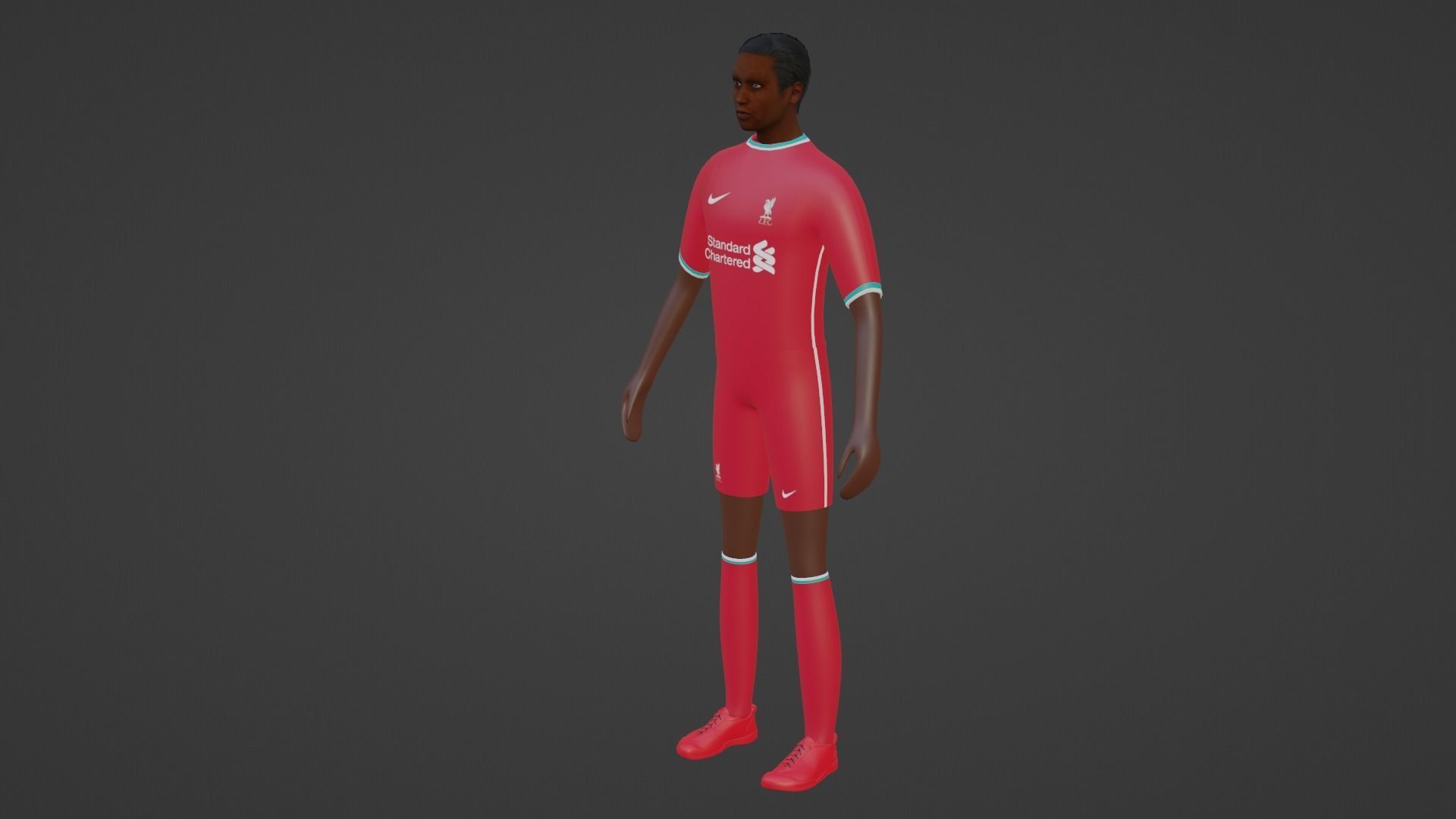 Soccer Player - Liverpool Low-poly 3D model_3