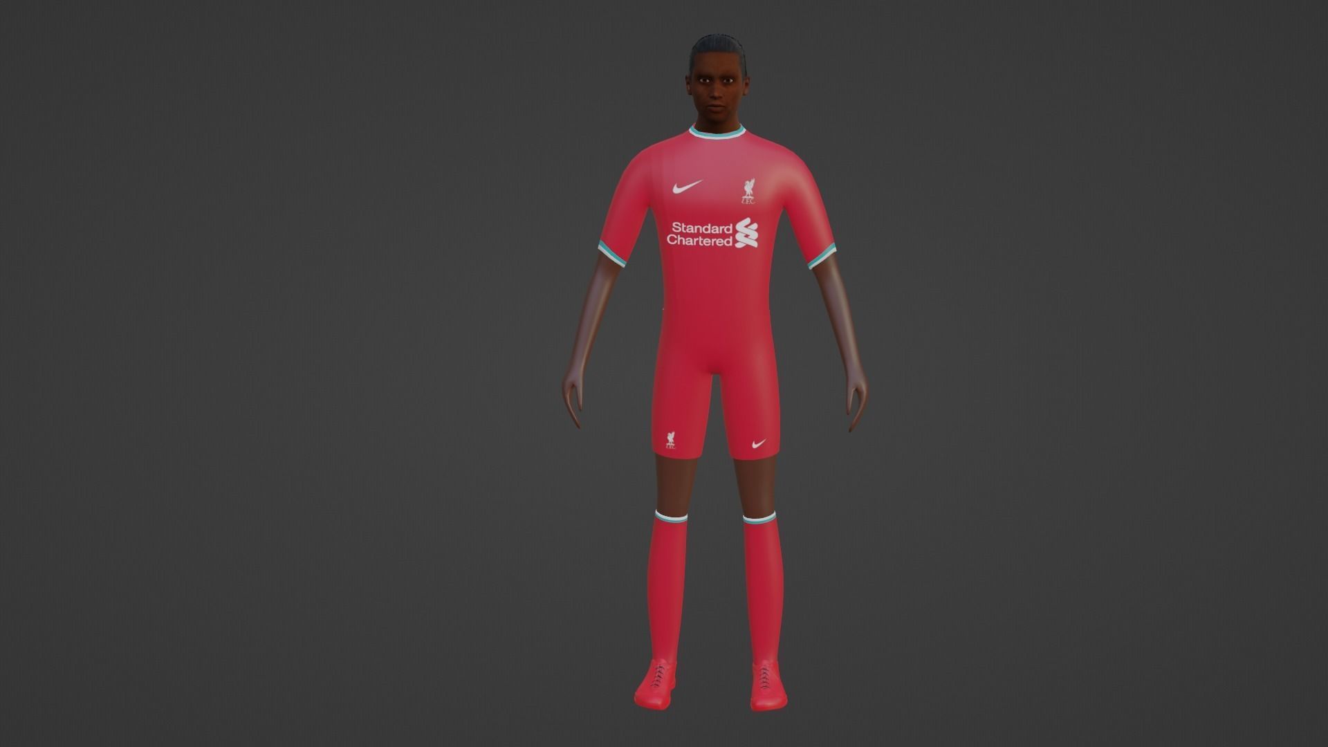 Soccer Player - Liverpool Low-poly 3D model_4