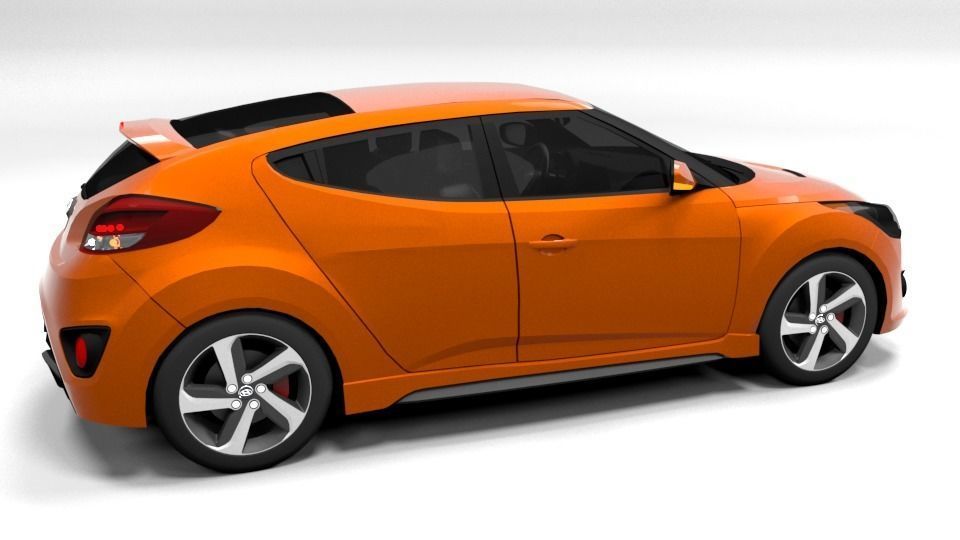 HYUNDAI VELOSTER TURBO LOWPOLY Low-poly 3D model_6