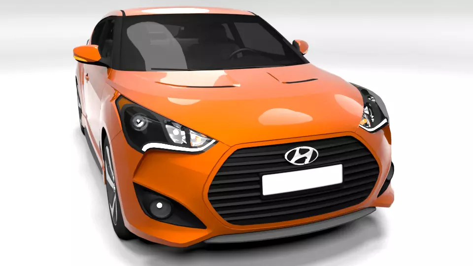 HYUNDAI VELOSTER TURBO LOWPOLY Low-poly 3D model_0