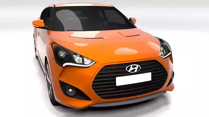HYUNDAI VELOSTER TURBO  LOWPOLY Low-poly 3D model
