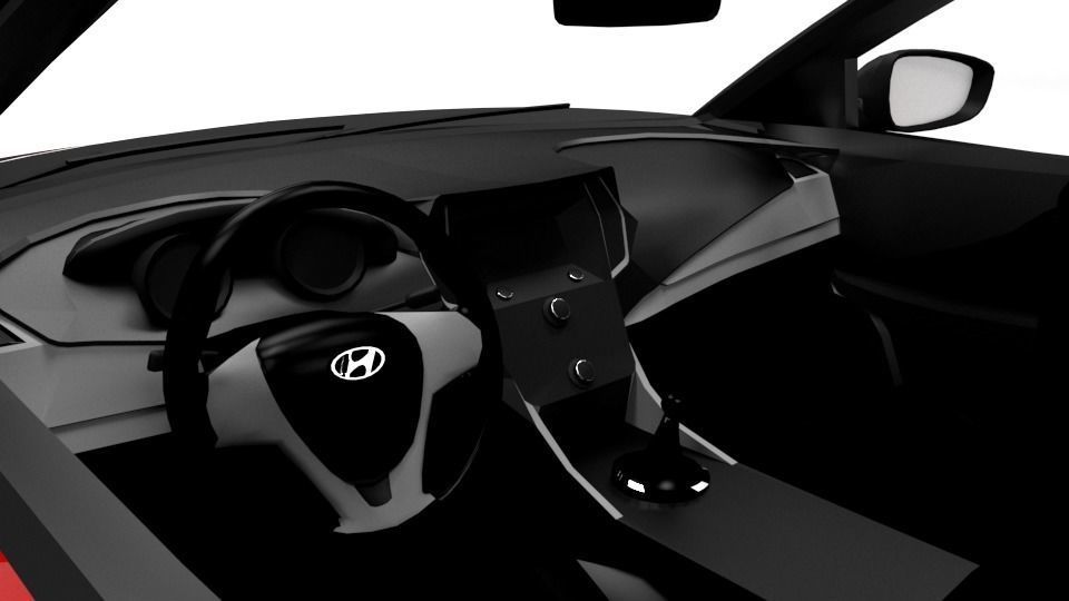 HYUNDAI VELOSTER TURBO LOWPOLY Low-poly 3D model_8