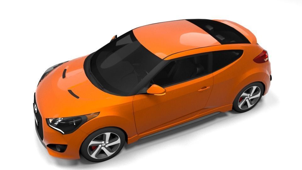 HYUNDAI VELOSTER TURBO LOWPOLY Low-poly 3D model_4