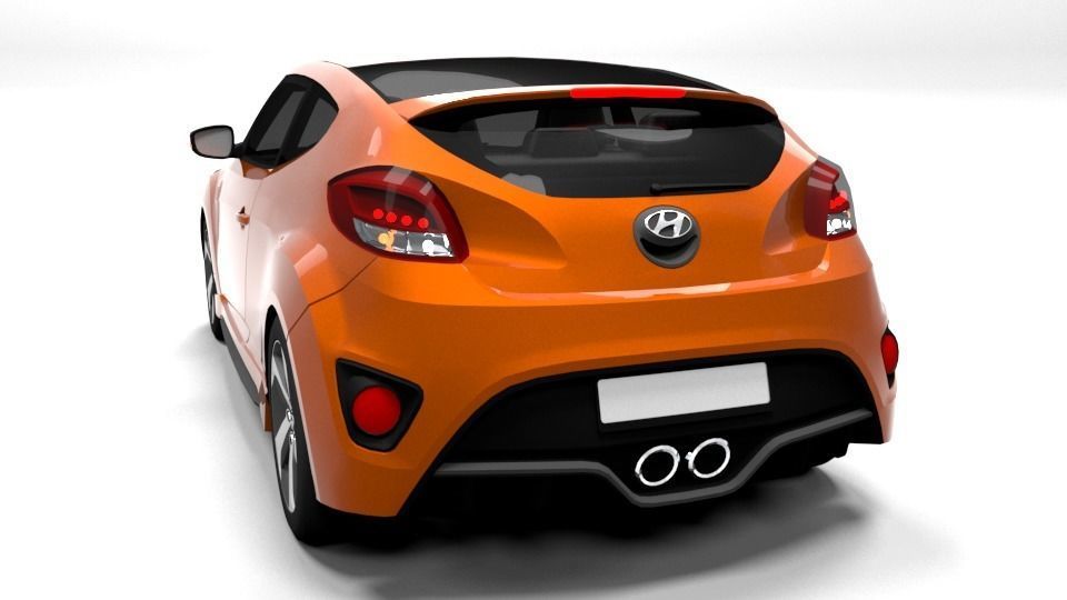 HYUNDAI VELOSTER TURBO LOWPOLY Low-poly 3D model_2