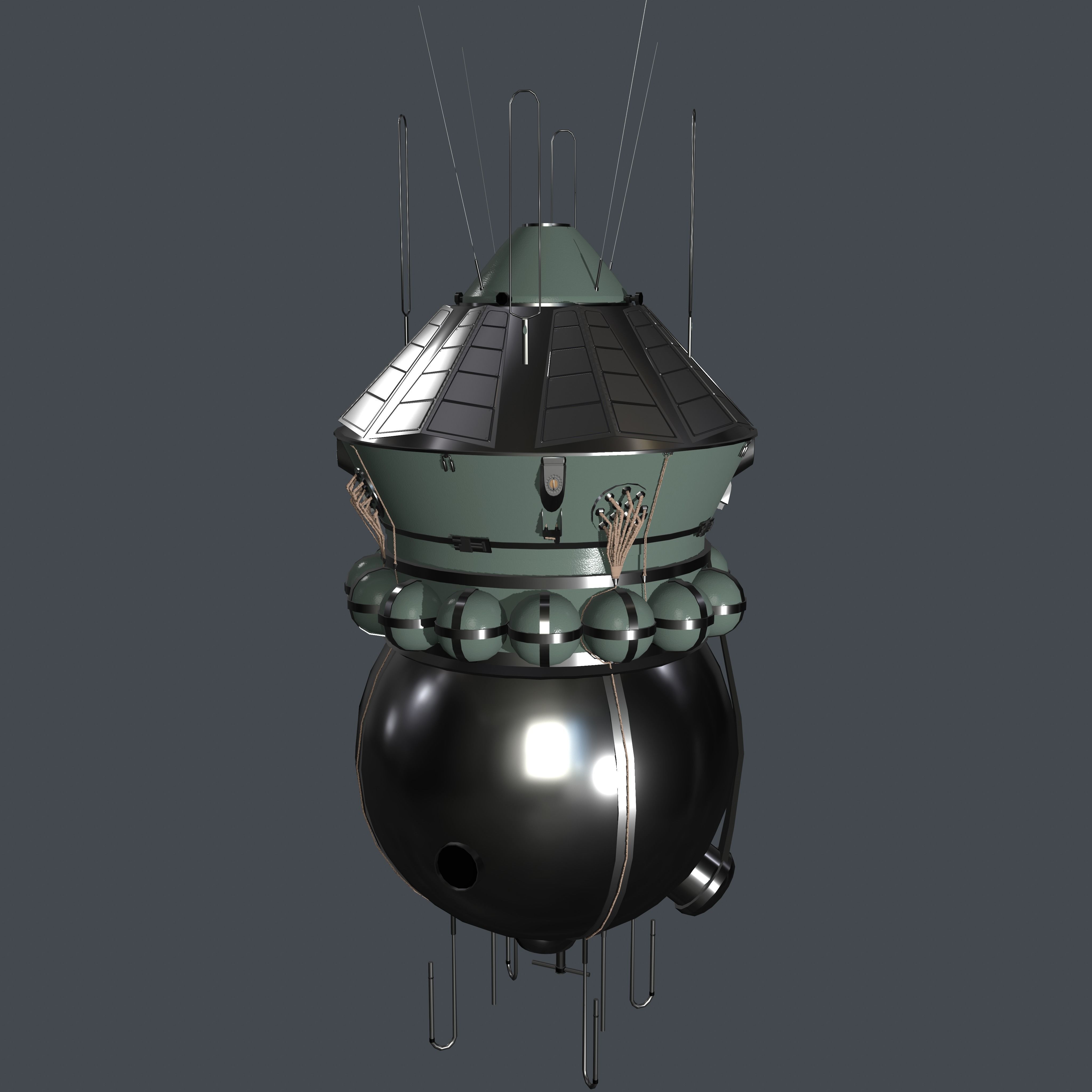 Vostok 1 Low-poly 3D model_22