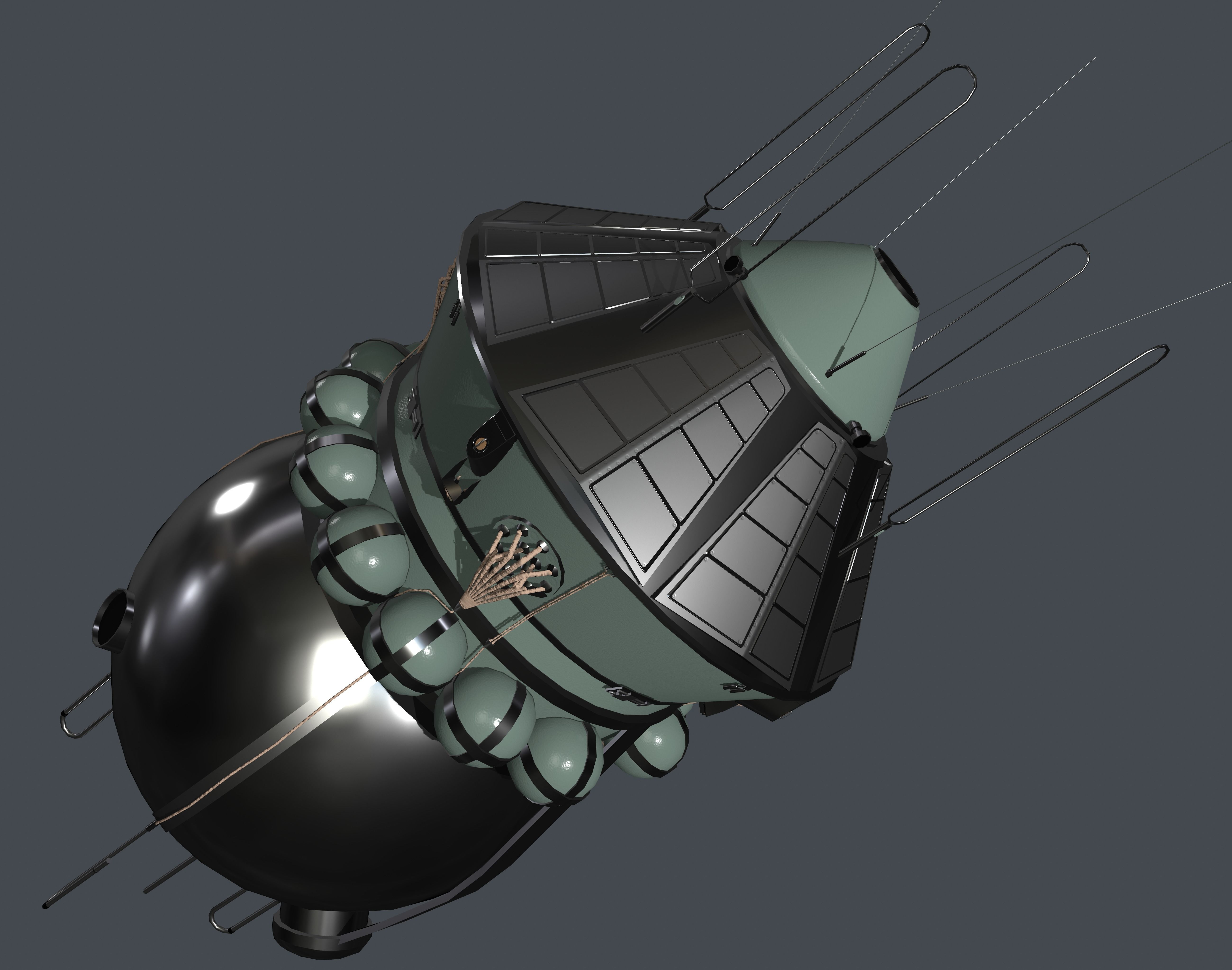 Vostok 1 Low-poly 3D model_2