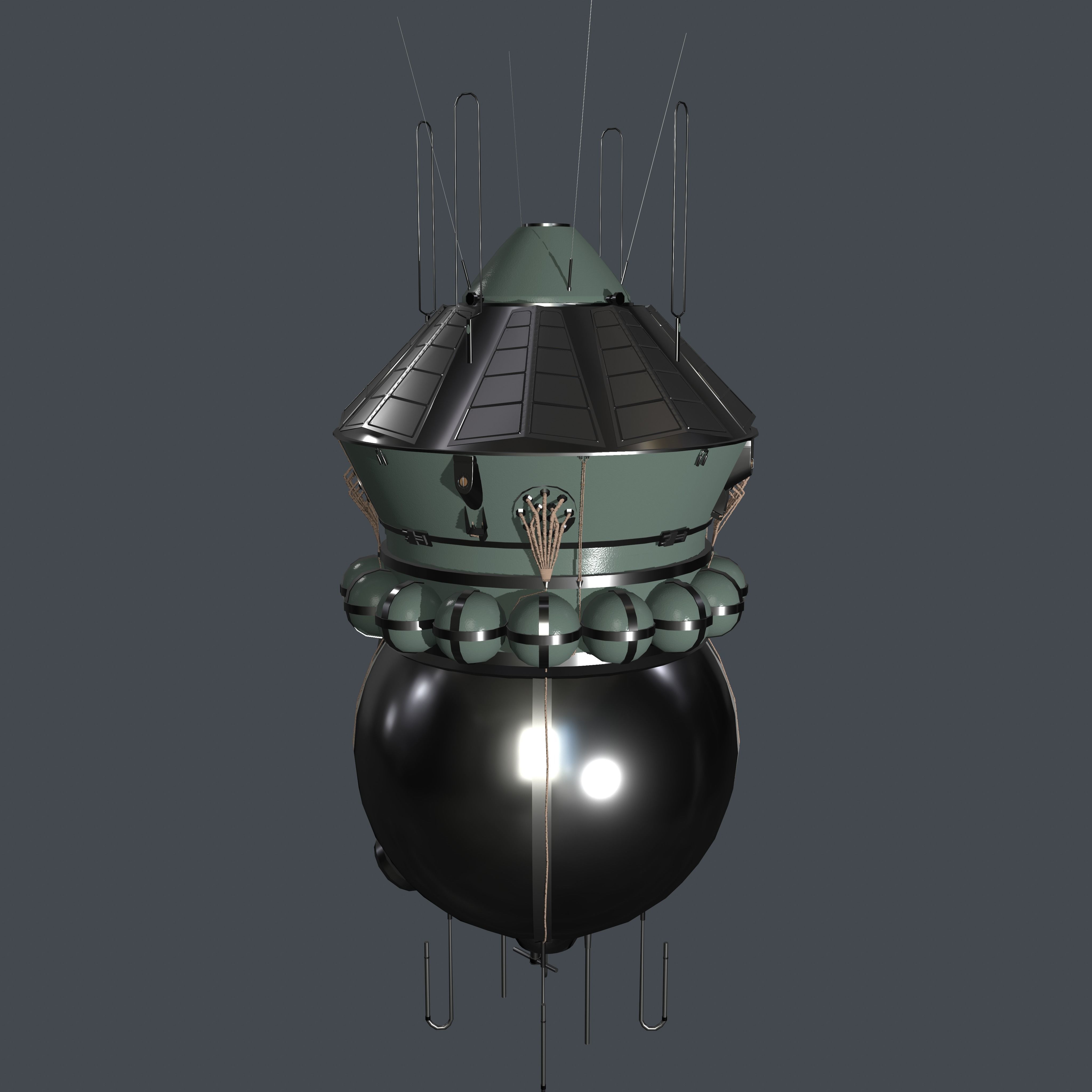 Vostok 1 Low-poly 3D model_14