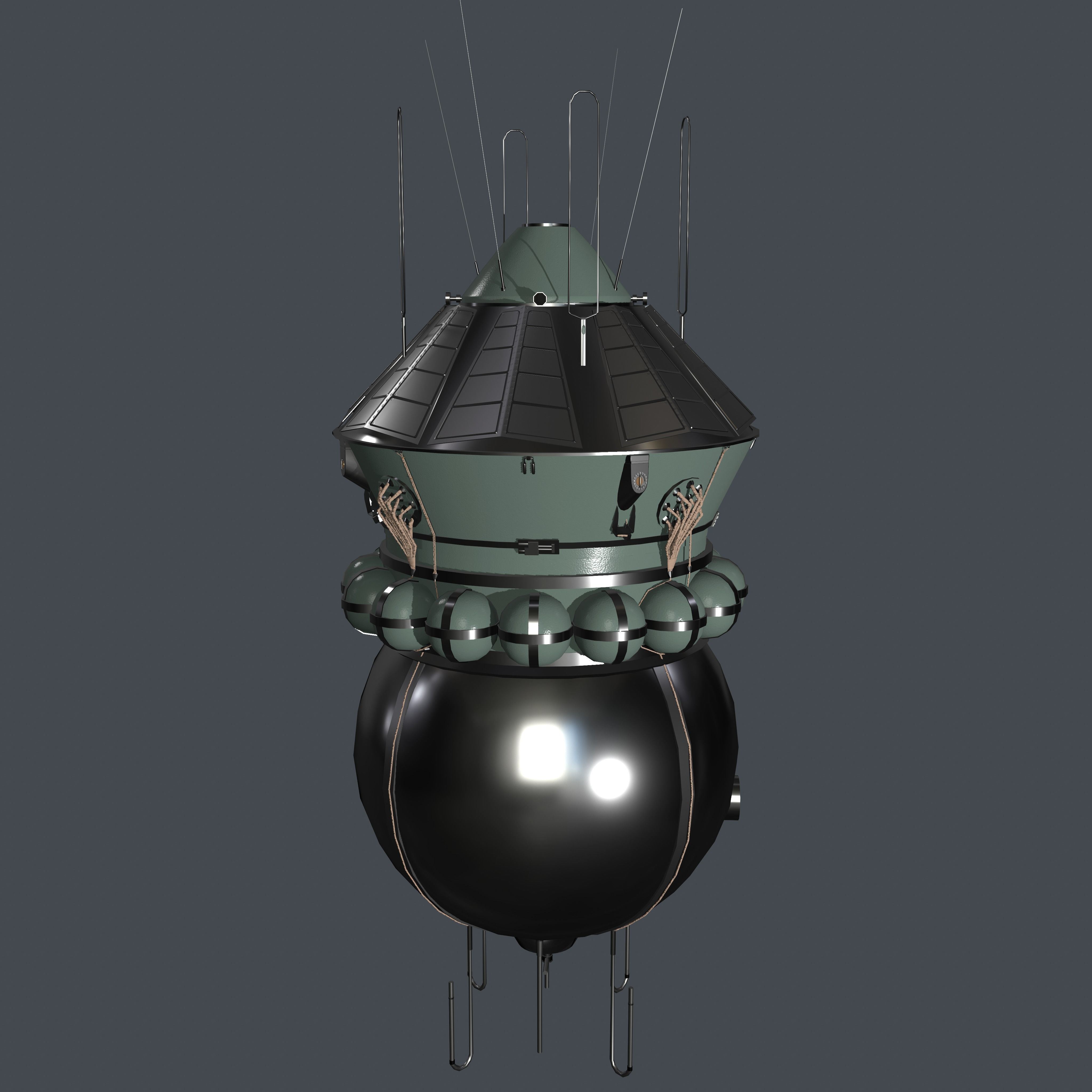Vostok 1 Low-poly 3D model_21