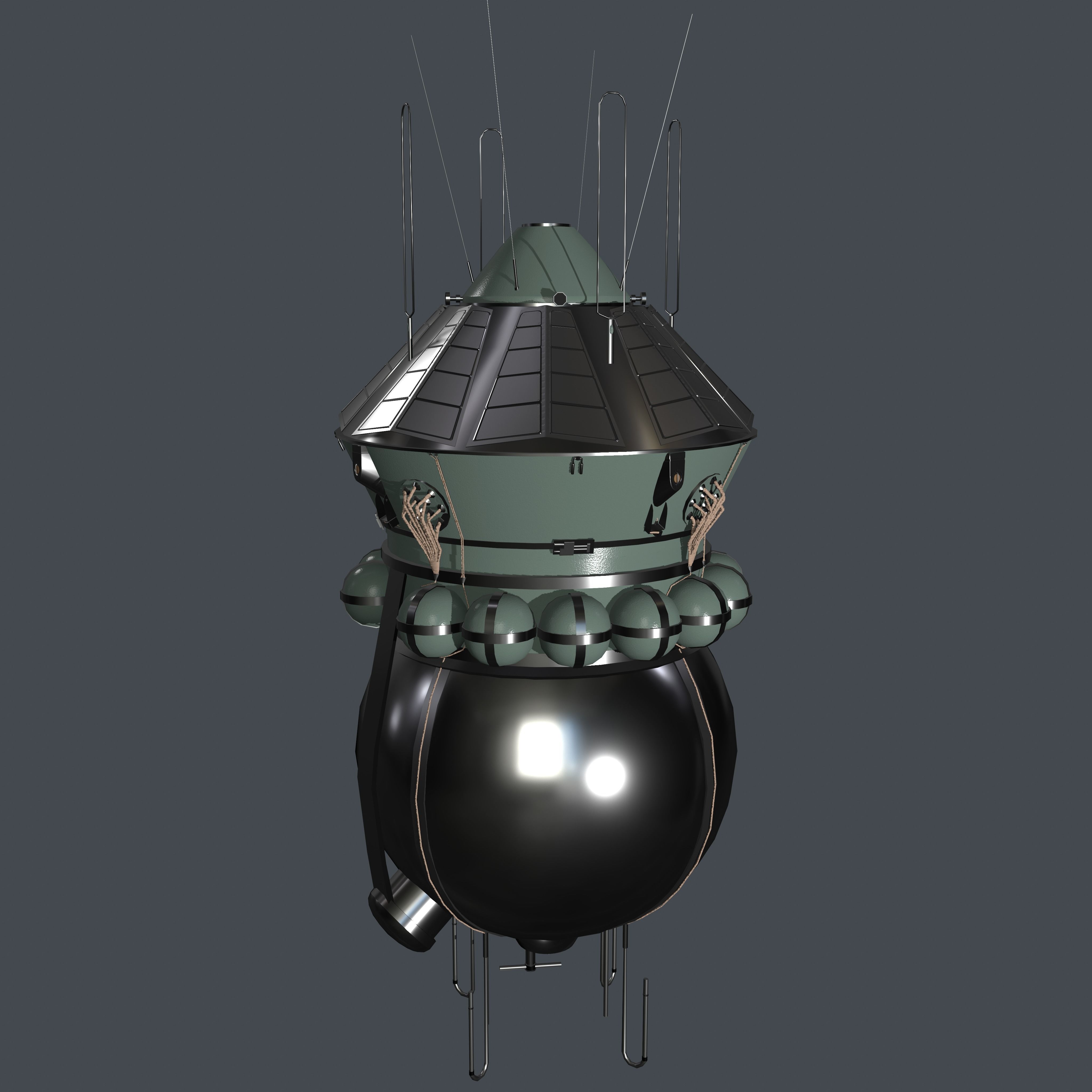 Vostok 1 Low-poly 3D model_3