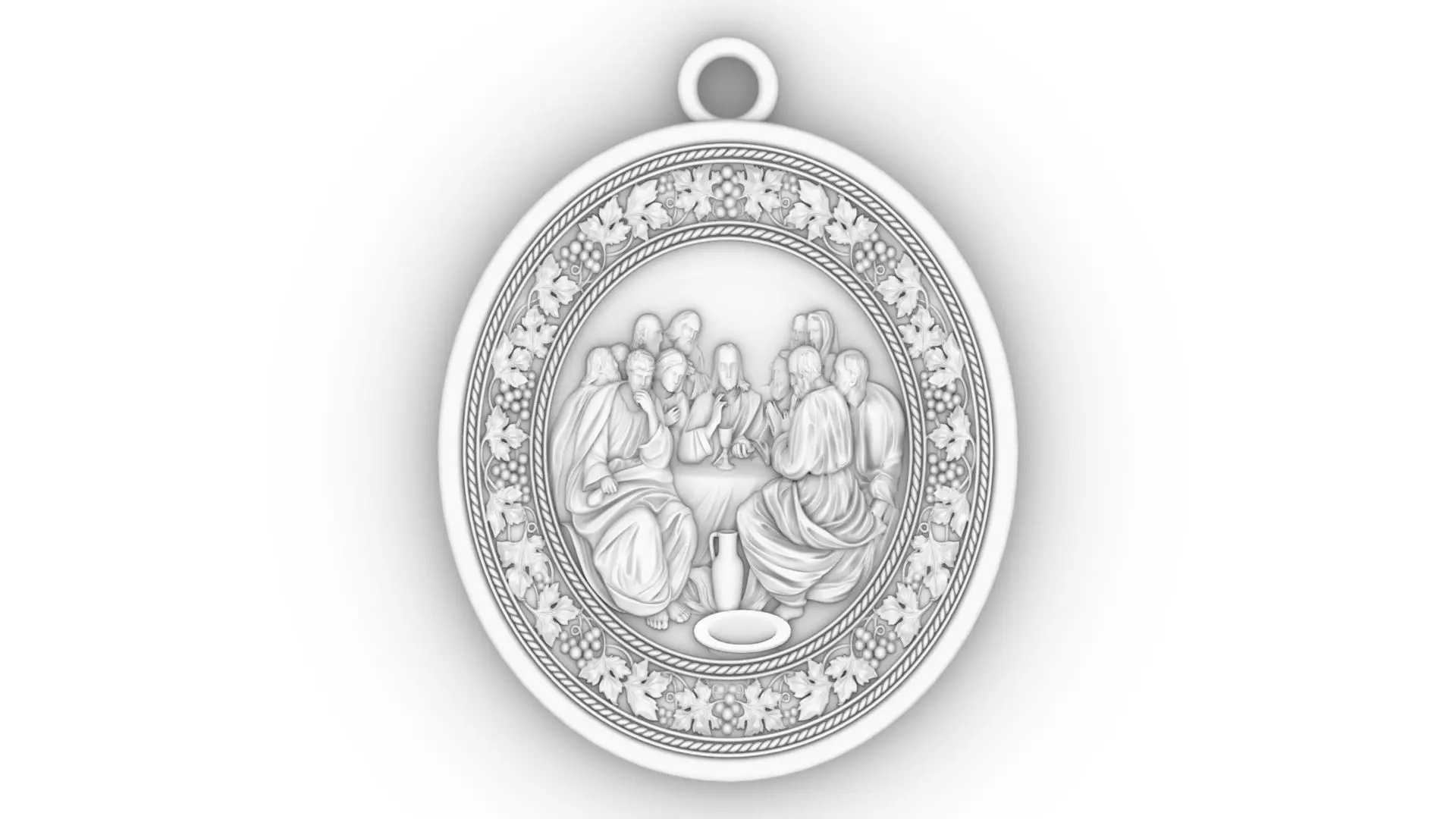 PINGENTE SANTA CEIA - MEDAL RELIGIOUS LAST SUPPER SAGRADA 3D print model_0