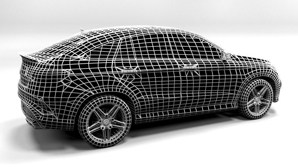 MERCEDES GLE AMG 63 COUPE 2016 LOWPOLY Low-poly 3D model_7