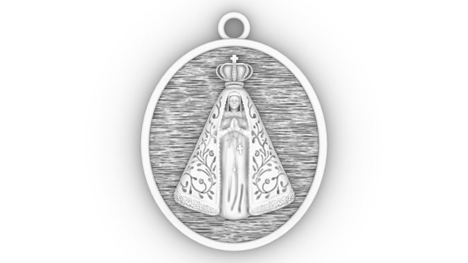 PINGENTE NOSSA SENHORA APARECIDA - MEDAL SAINT LADY MARY 3D print model