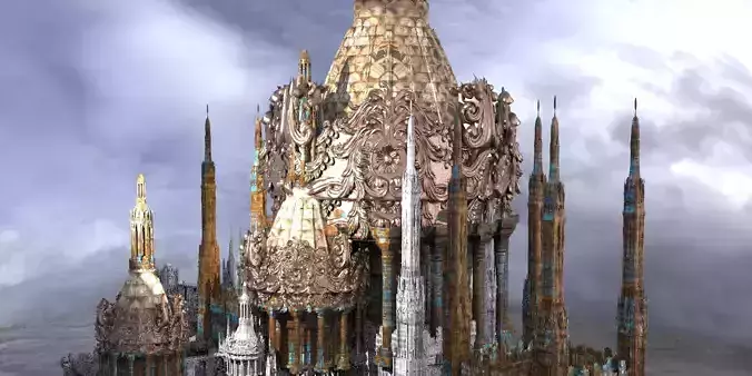 Palace Golden glory Domes 3D model