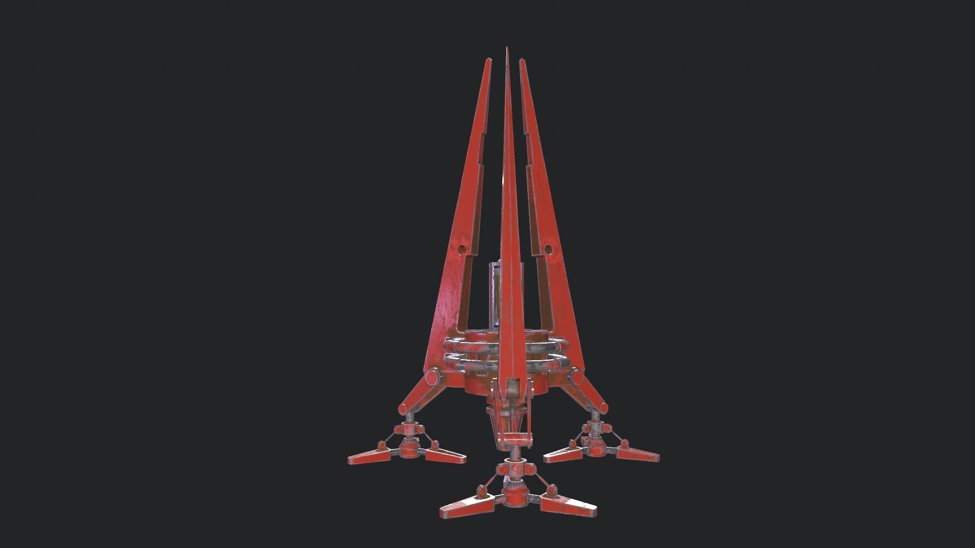 Space Mining Probe Low-poly 3D model_8
