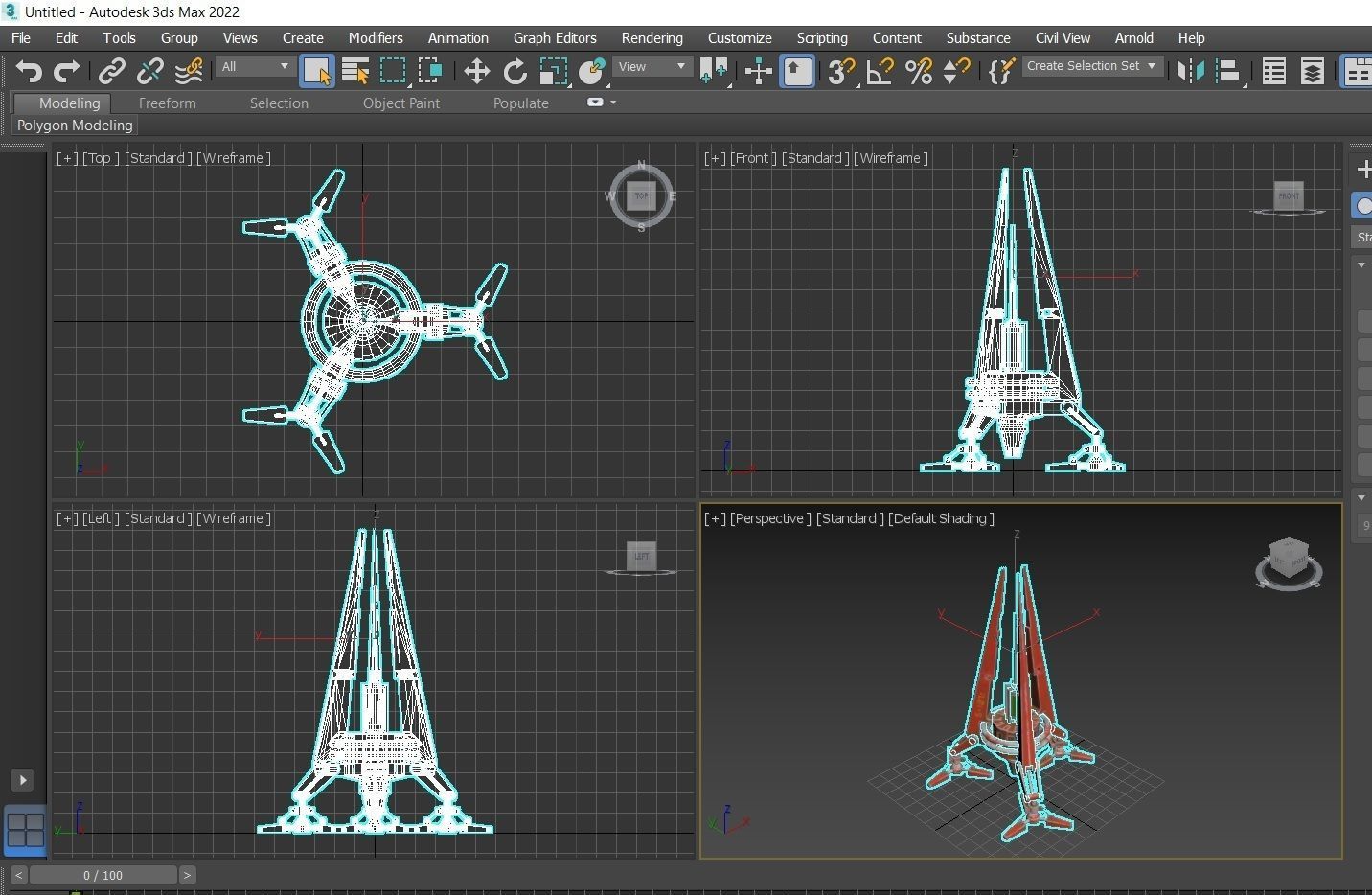 Space Mining Probe Low-poly 3D model_4