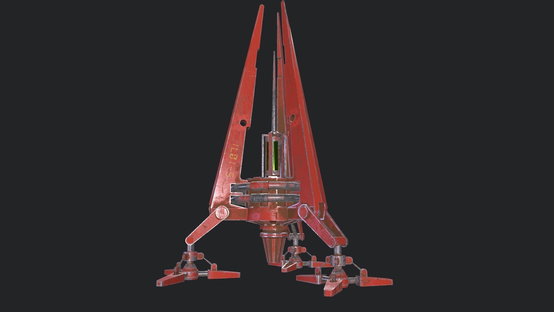 Space Mining Probe Low-poly 3D model_3