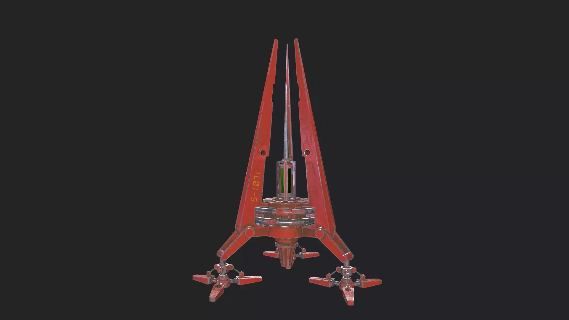 Space Mining Probe Low-poly 3D model_0