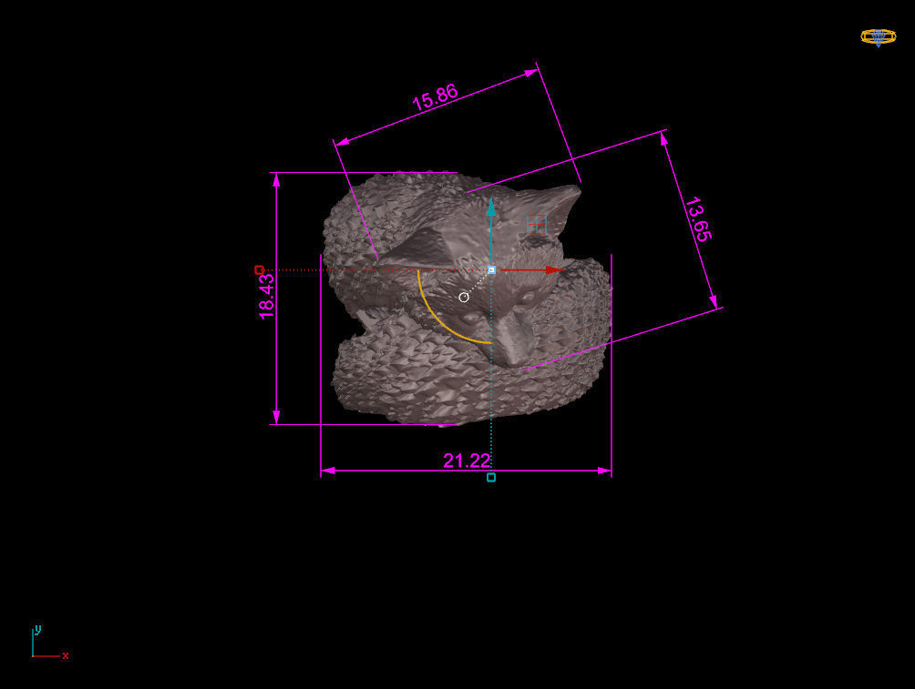 fox ring 3D print model_7