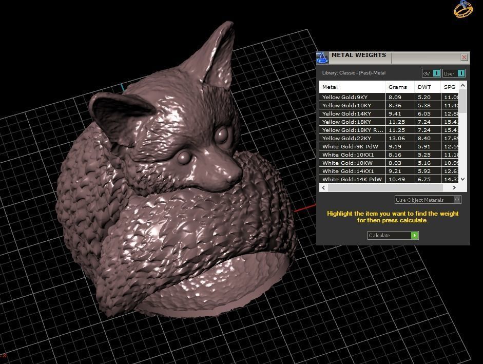 fox ring 3D print model_3