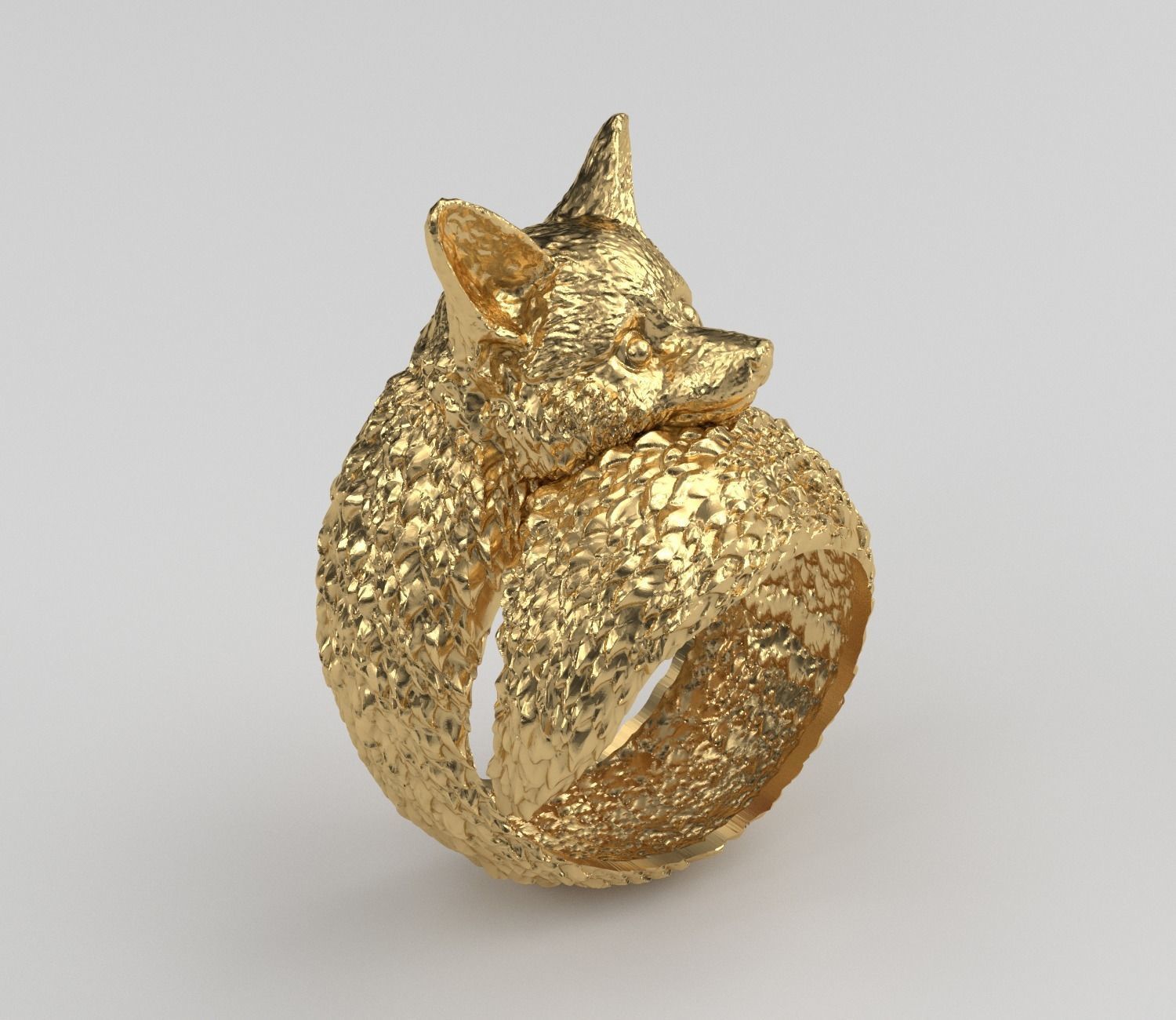 fox ring 3D print model_2