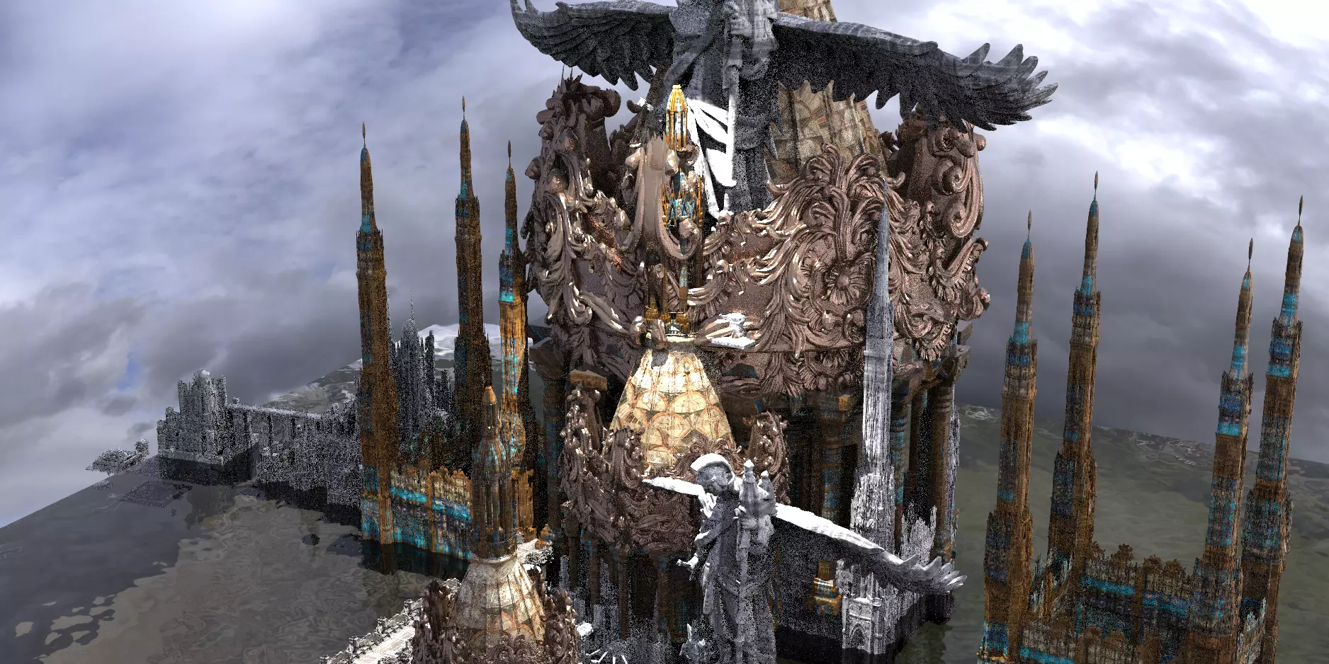 Palace Golden glory Golden City 3D model_0