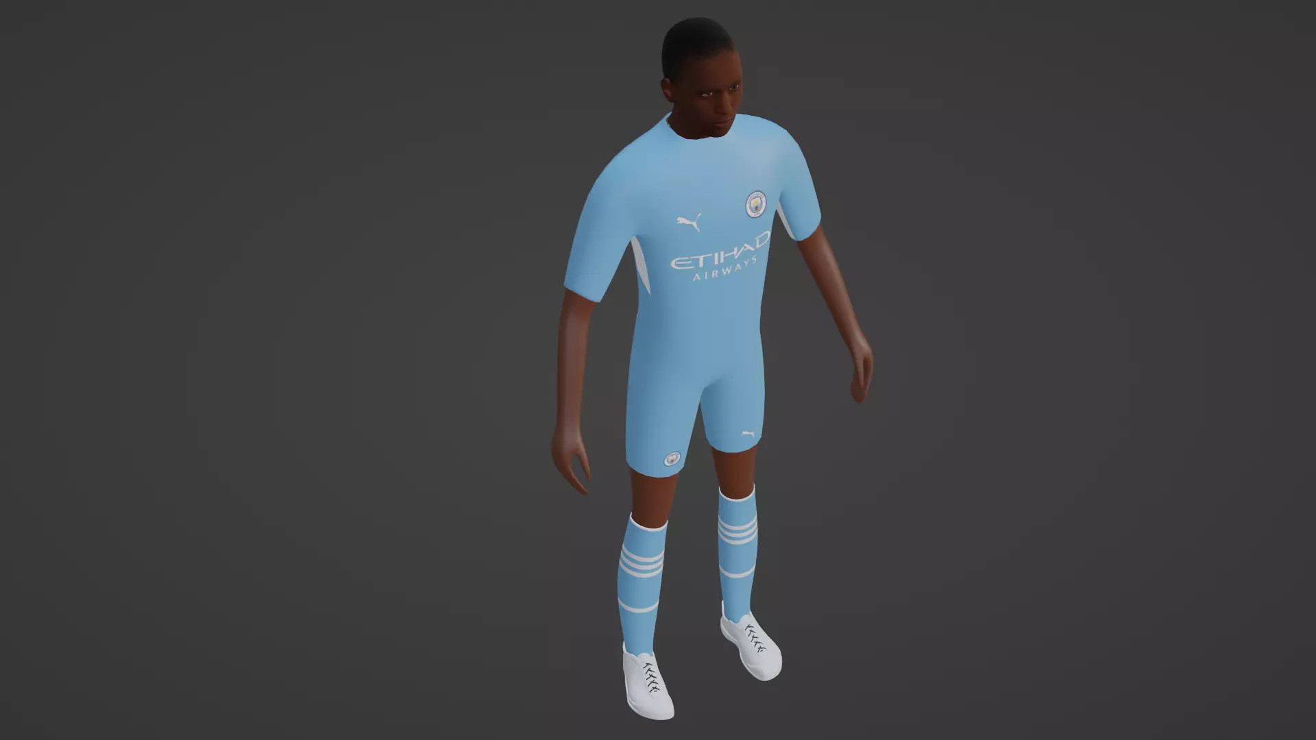 Soccer Player - Manchester City Low-poly 3D model_0