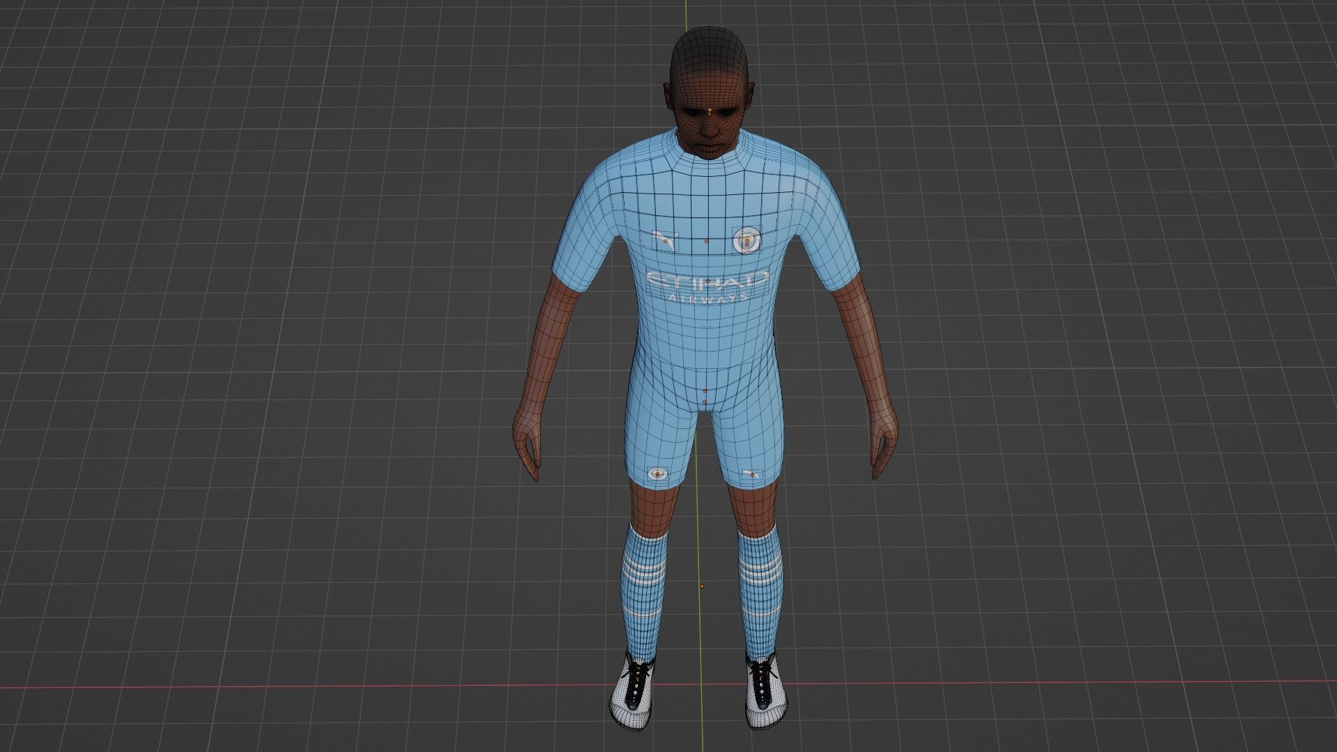 Soccer Player - Manchester City Low-poly 3D model_7