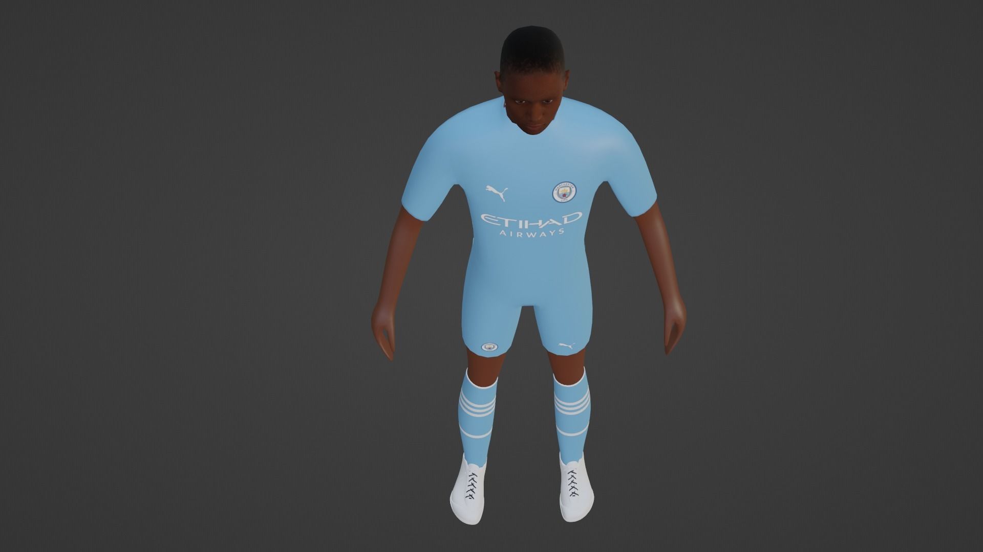Soccer Player - Manchester City Low-poly 3D model_1