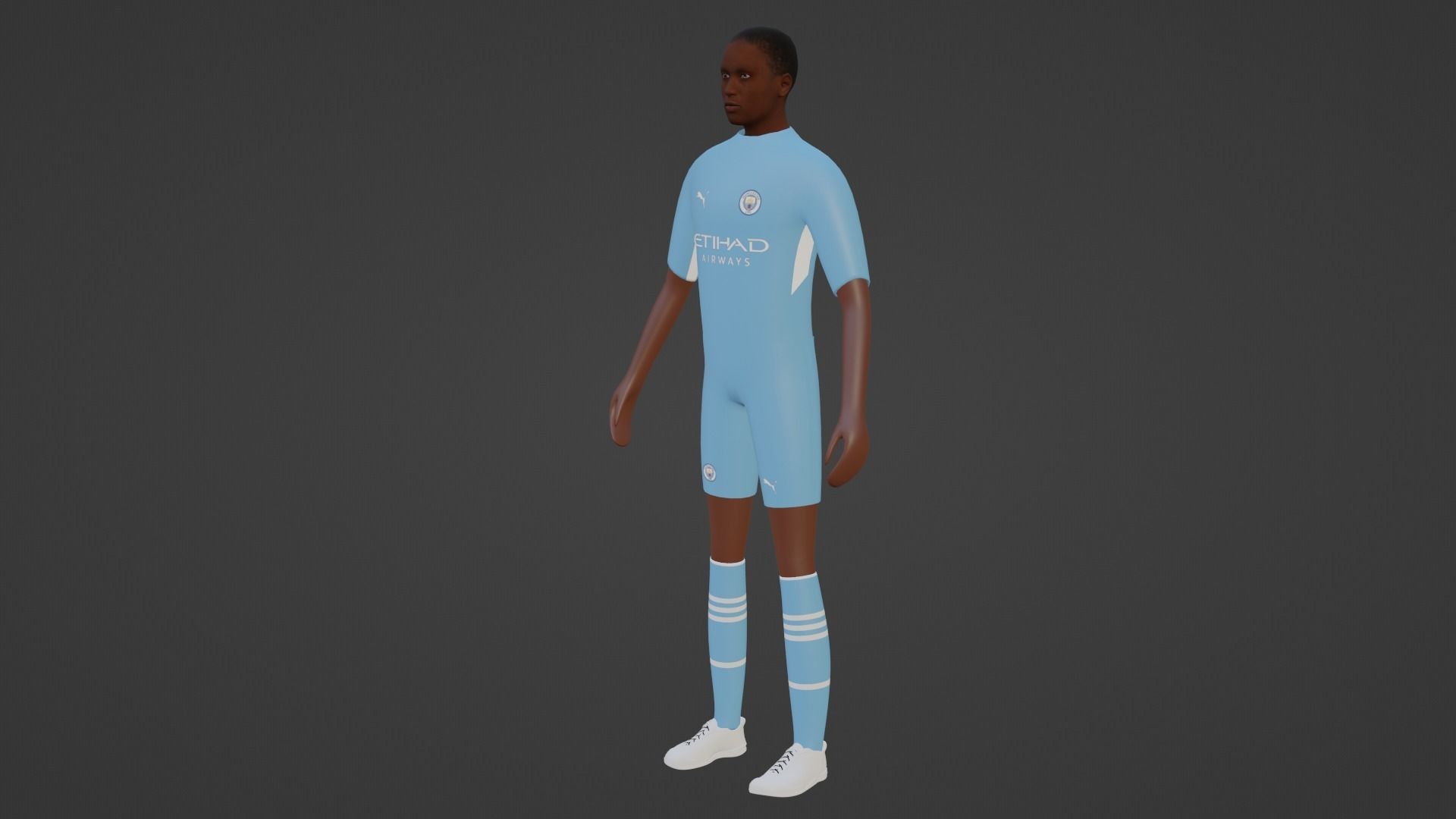 Soccer Player - Manchester City Low-poly 3D model_3