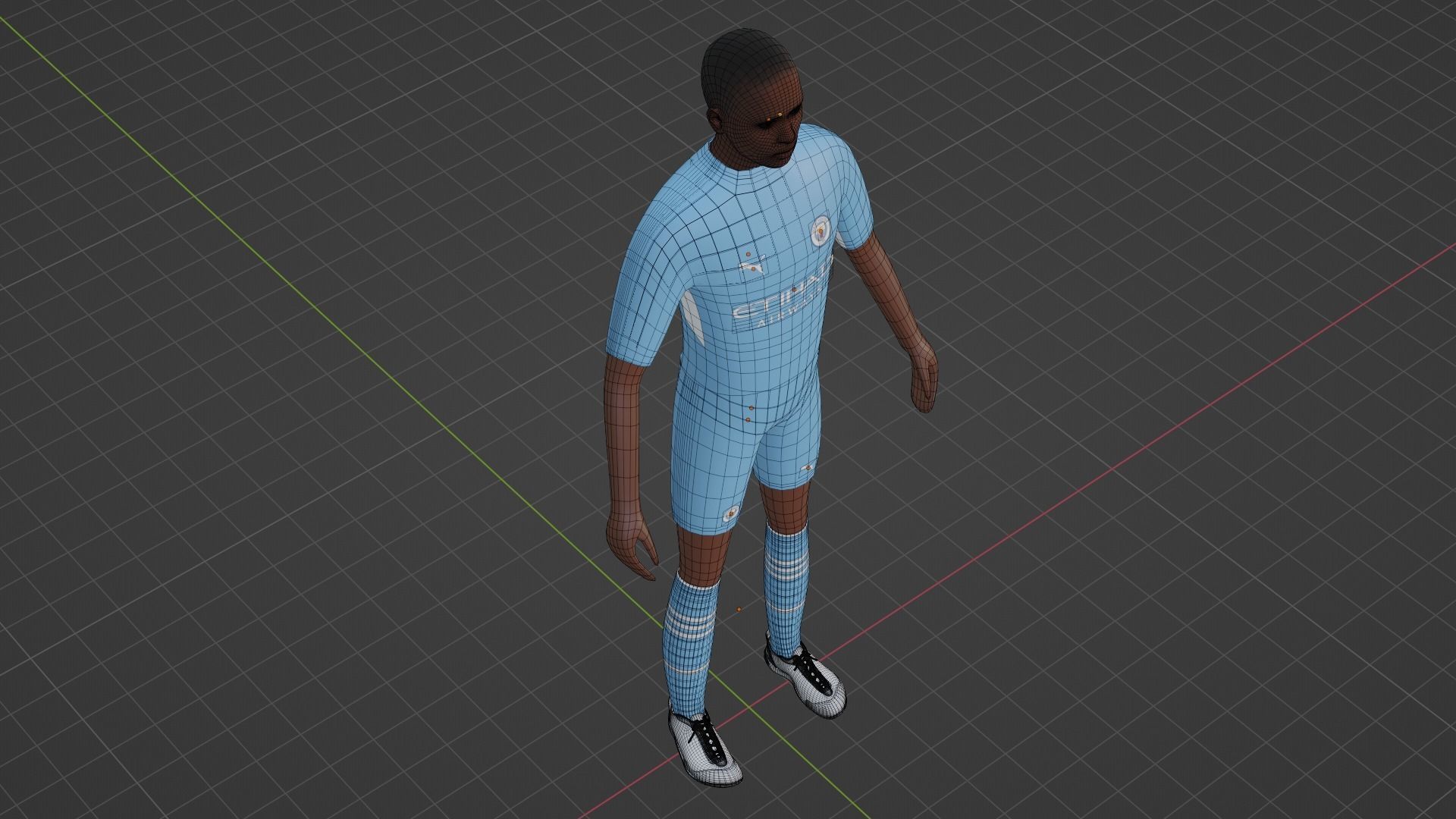 Soccer Player - Manchester City Low-poly 3D model_6