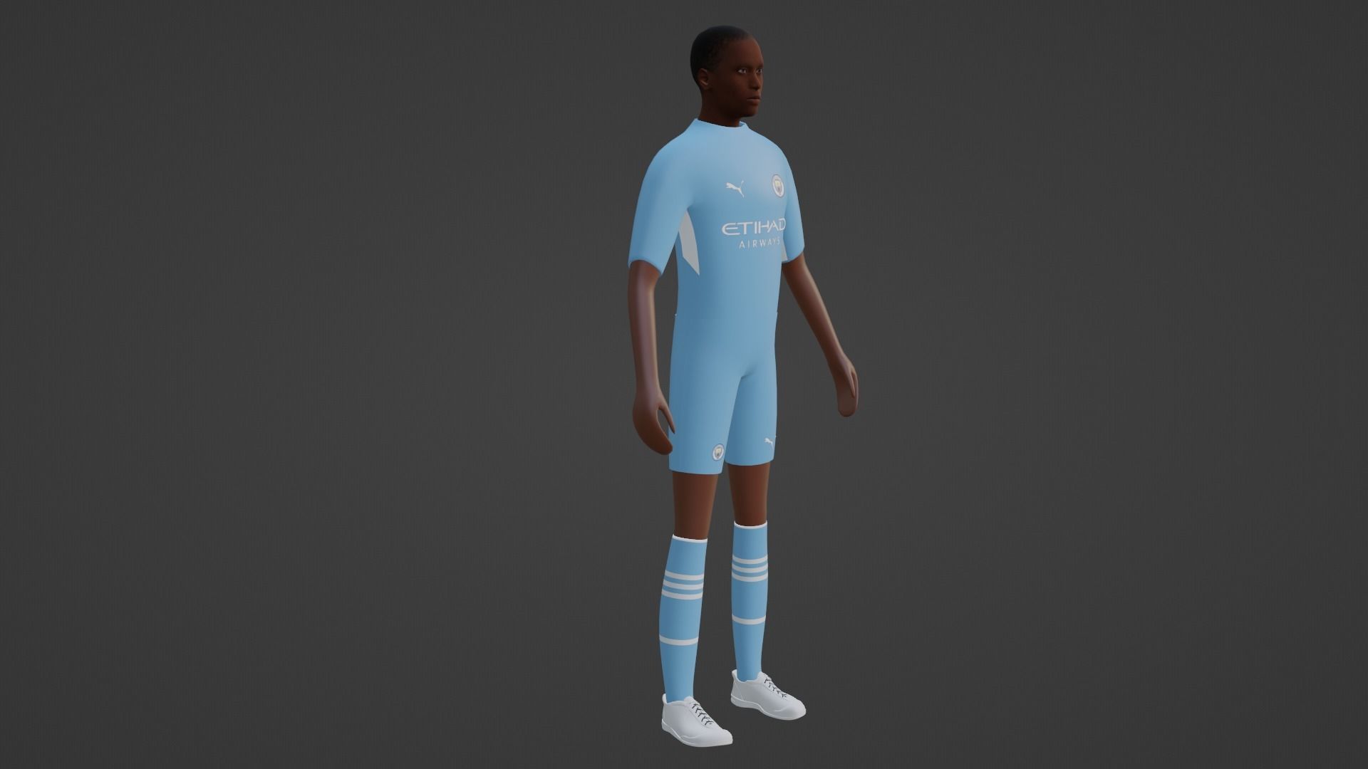 Soccer Player - Manchester City Low-poly 3D model_5