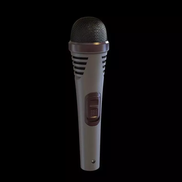 Gray Wireless Microhpone 3D model_0