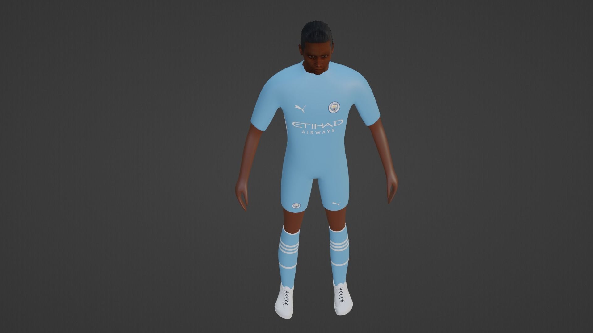 Soccer Player - Manchester City Low-poly 3D model_1