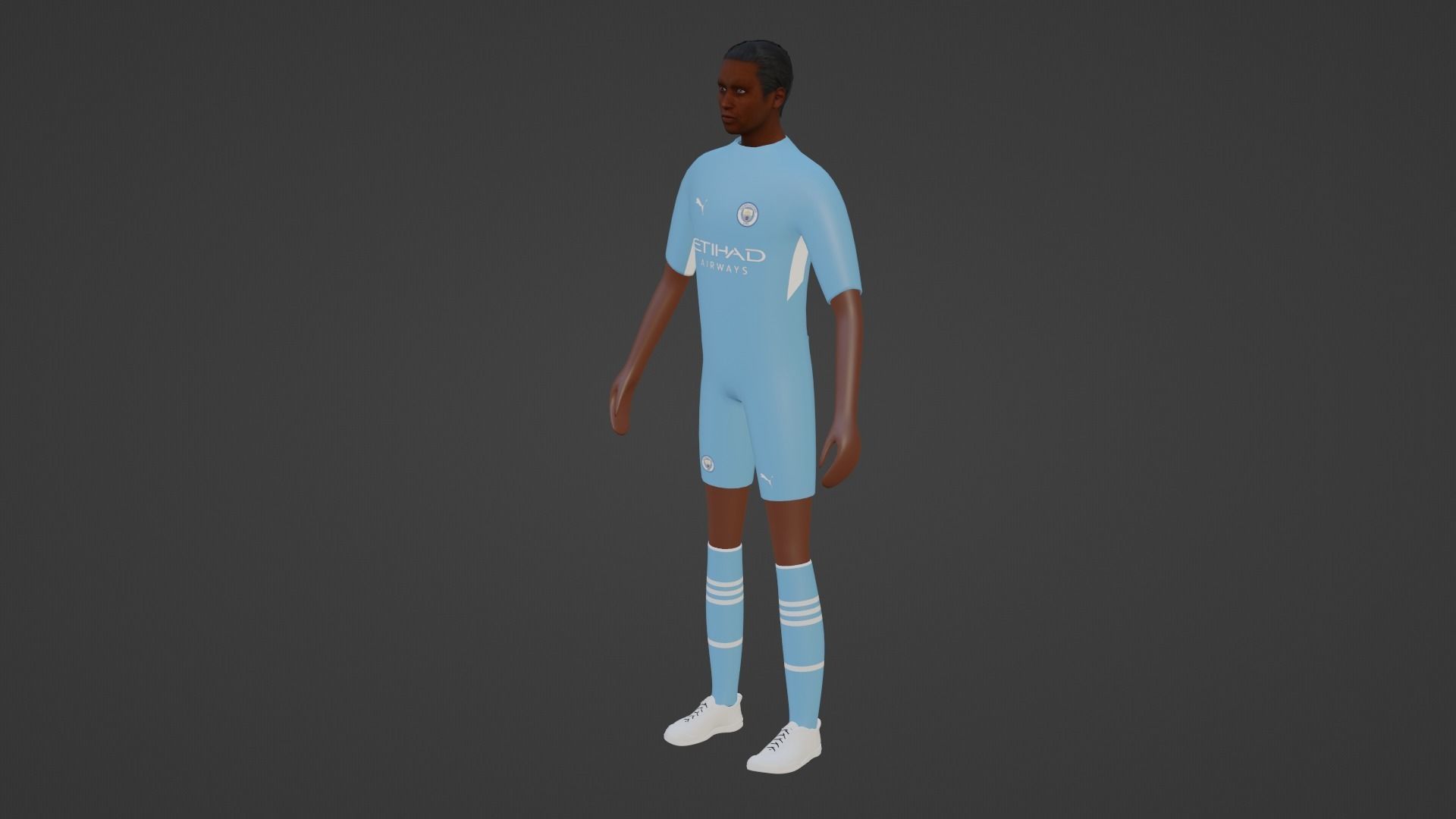 Soccer Player - Manchester City Low-poly 3D model_3