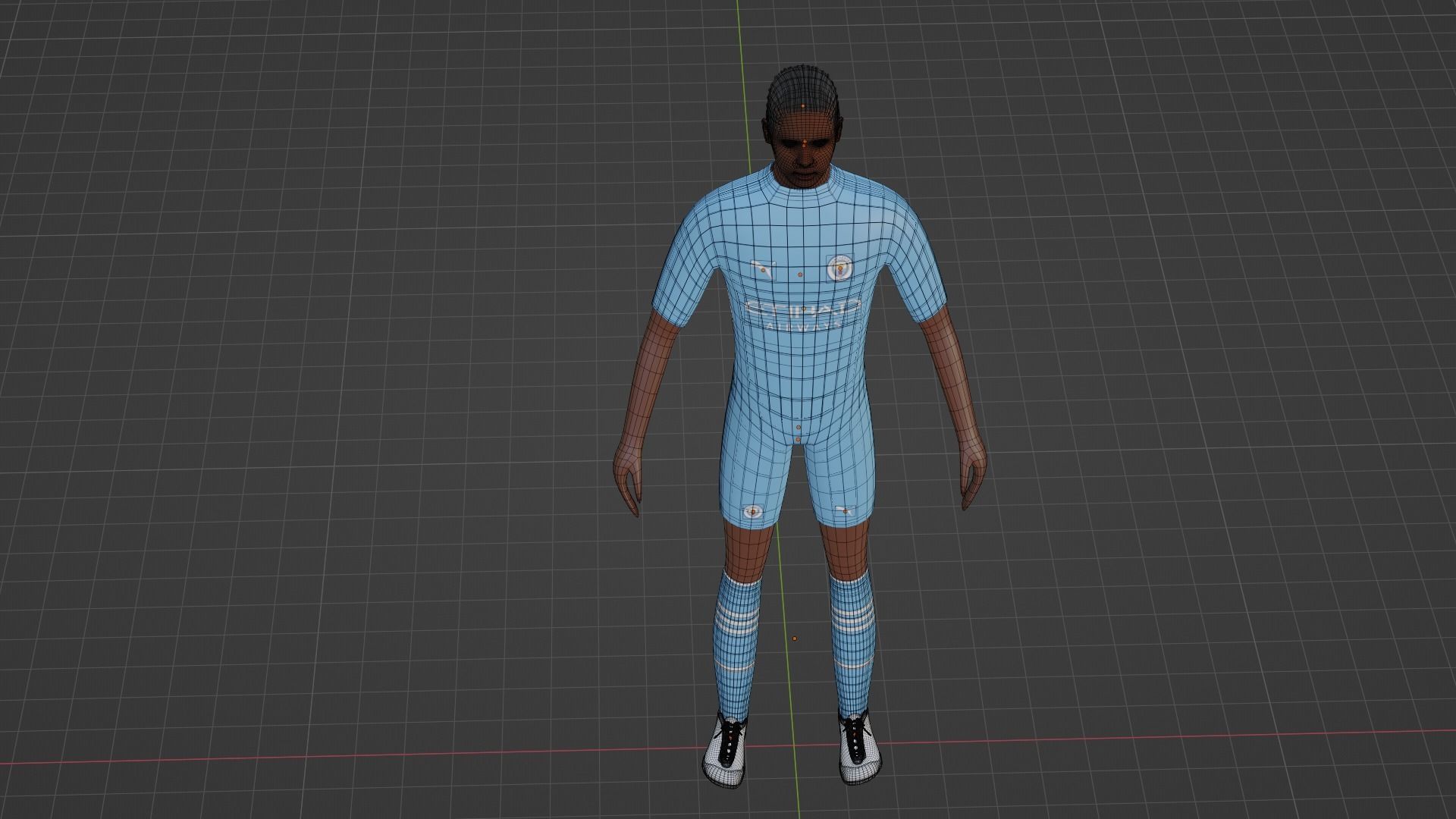 Soccer Player - Manchester City Low-poly 3D model_7