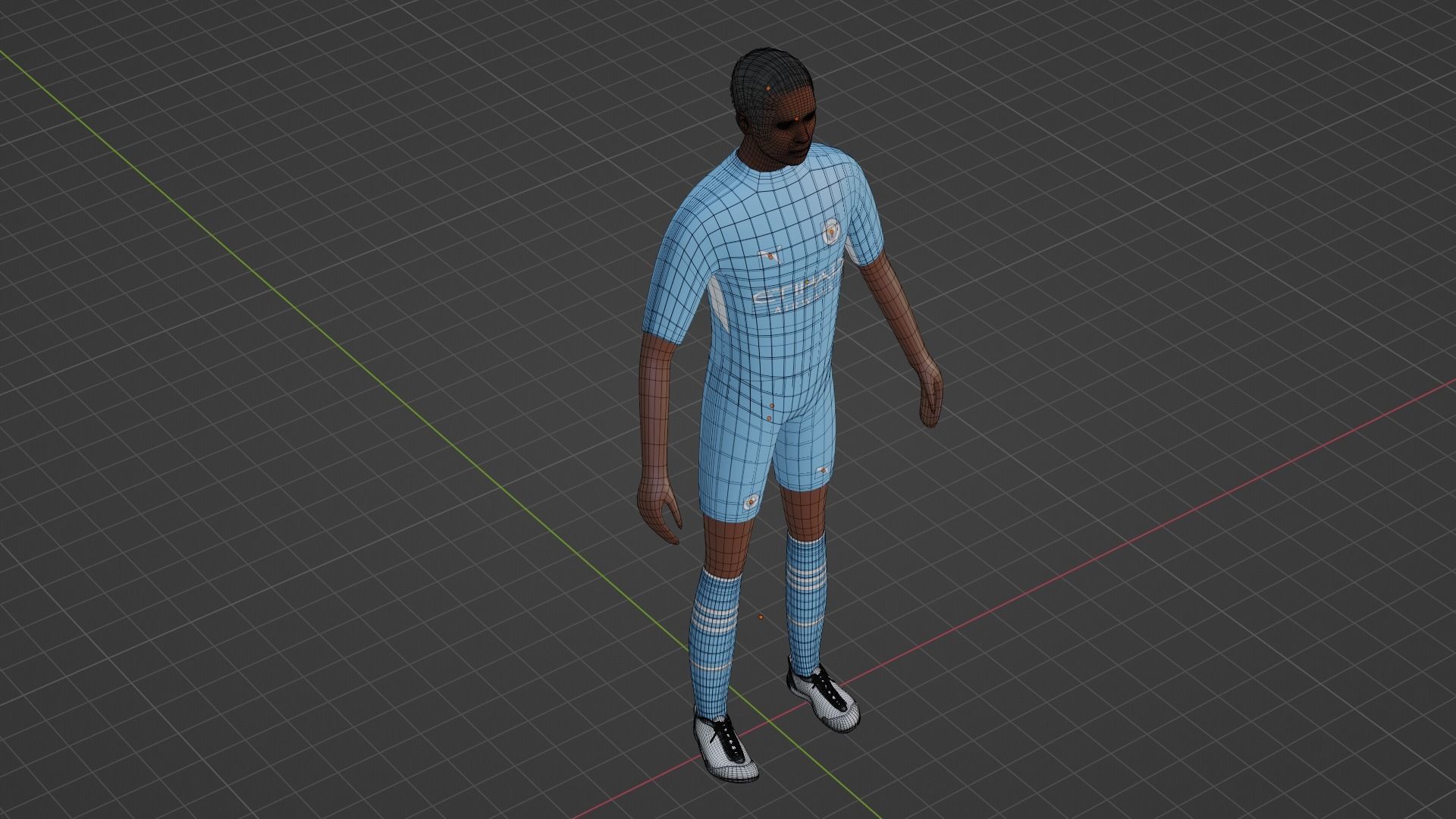 Soccer Player - Manchester City Low-poly 3D model_6