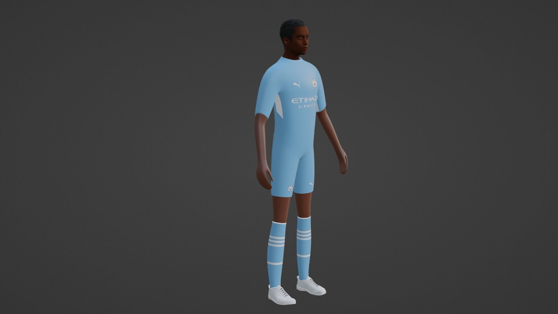 Soccer Player - Manchester City Low-poly 3D model_5