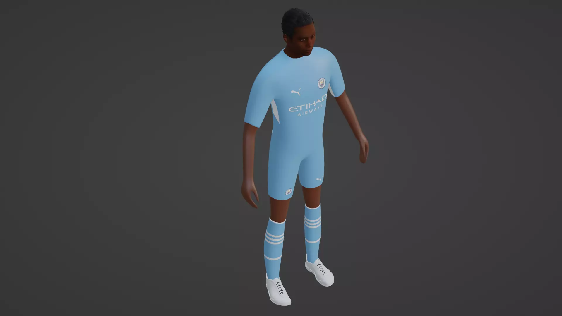 Soccer Player - Manchester City Low-poly 3D model_0