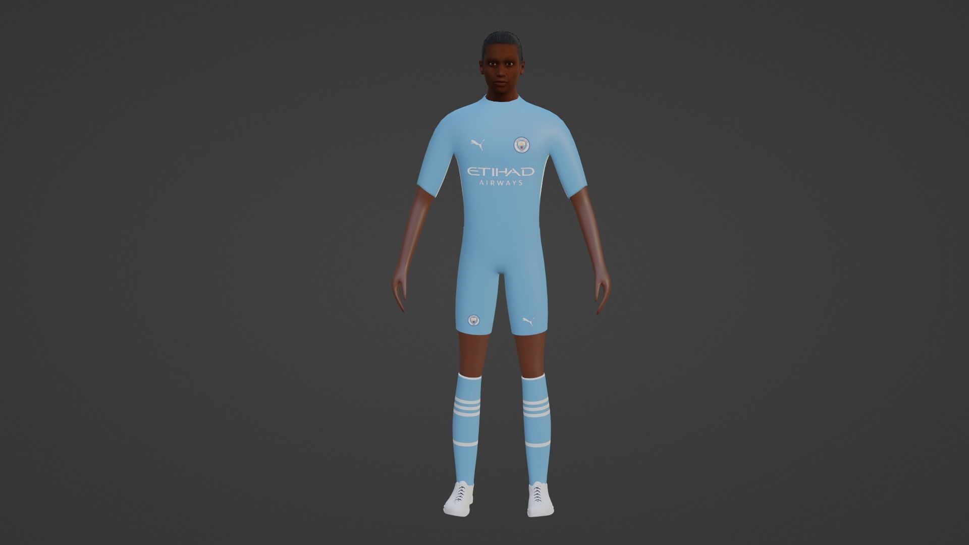 Soccer Player - Manchester City Low-poly 3D model_4