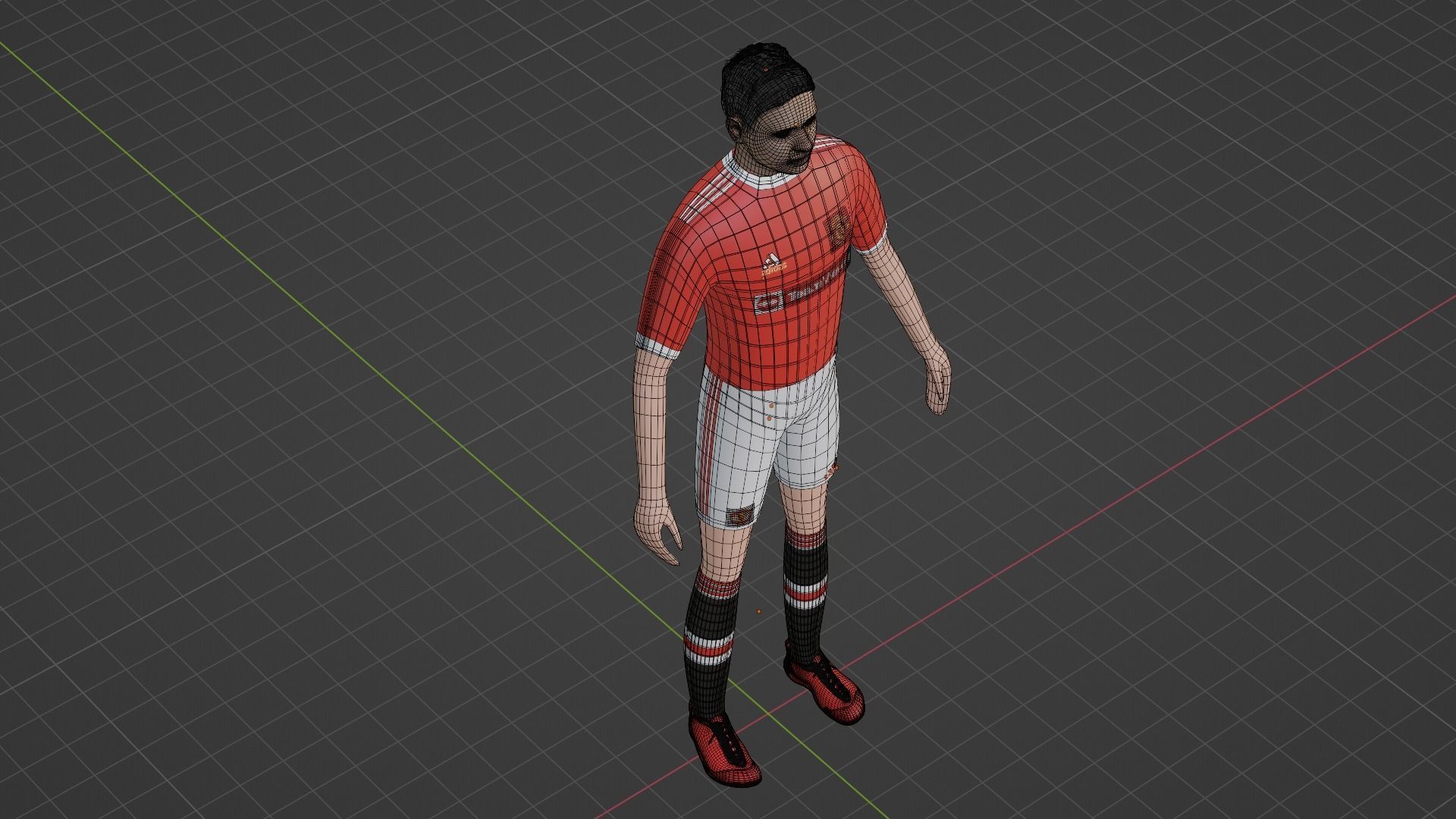 Soccer Player - Manchester United Low-poly 3D model_6