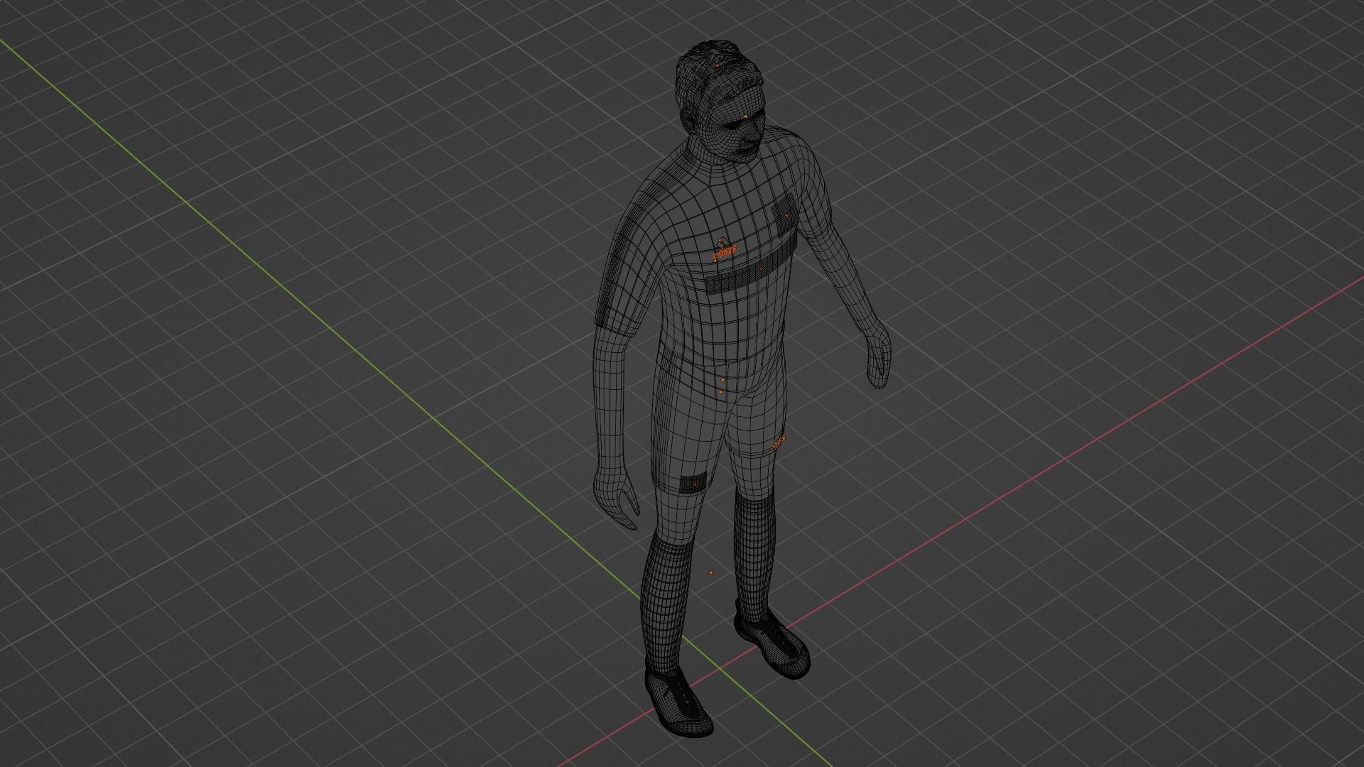 Soccer Player - Manchester United Low-poly 3D model_9