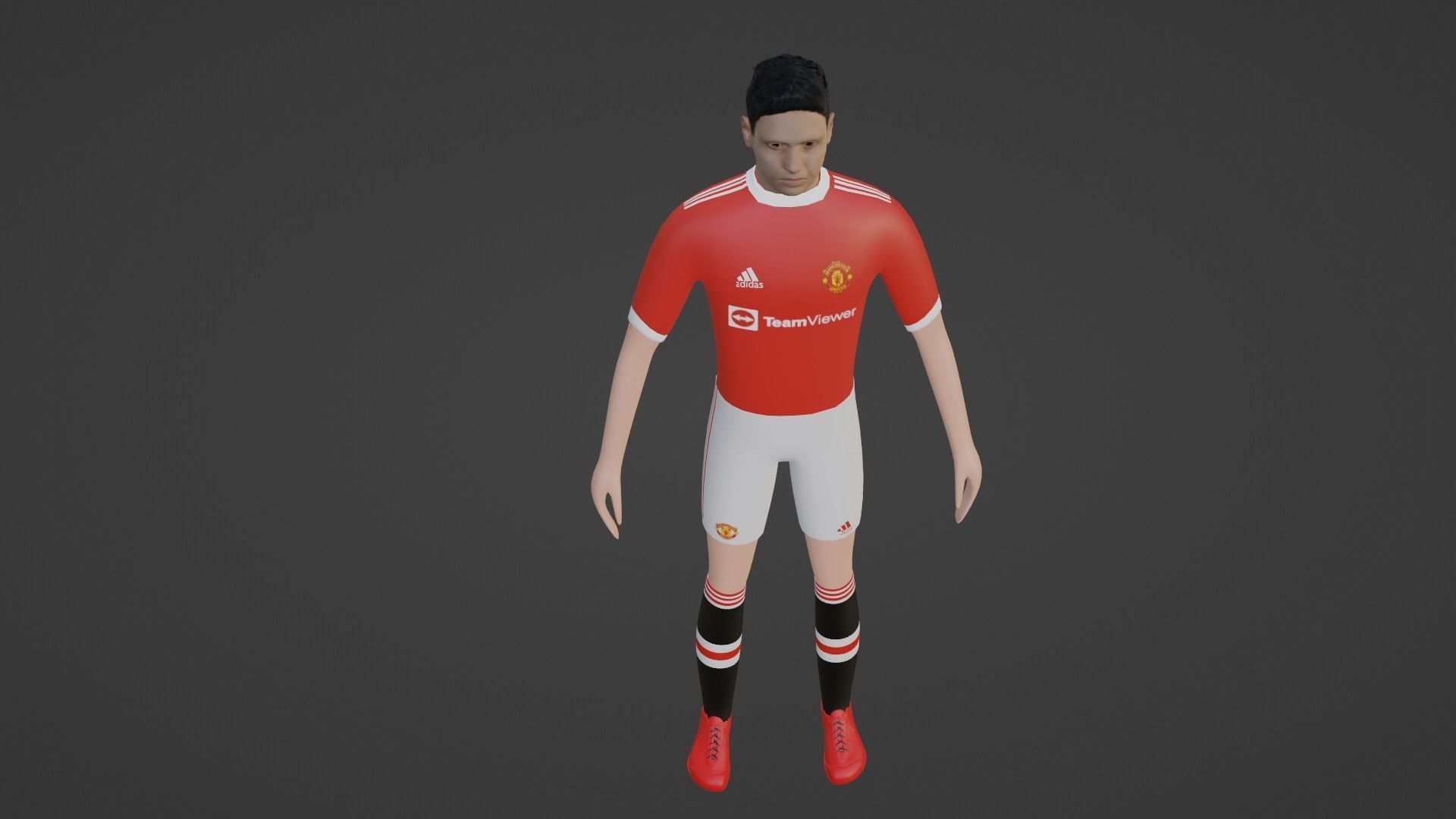 Soccer Player - Manchester United Low-poly 3D model_1