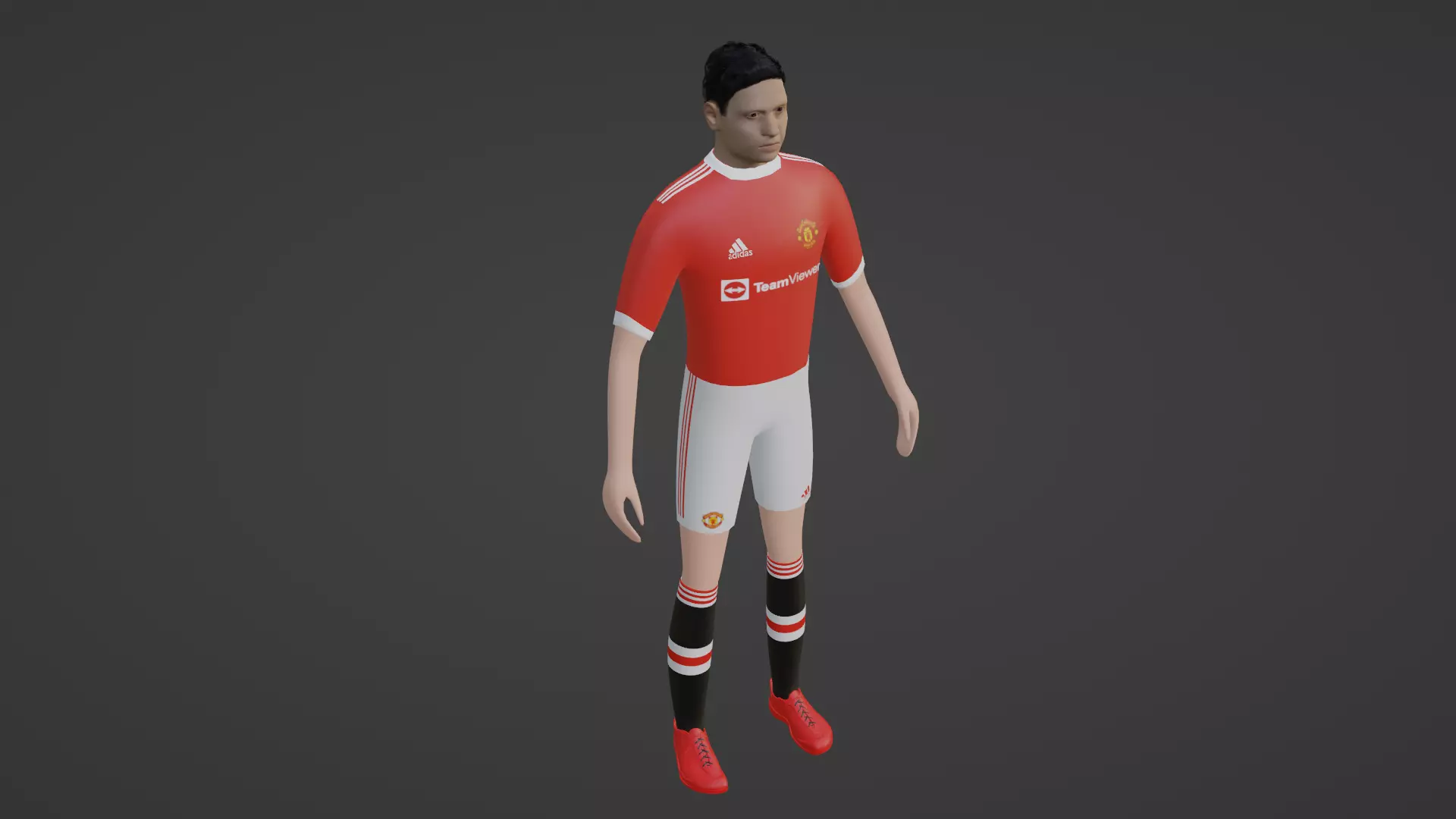 Soccer Player - Manchester United Low-poly 3D model_0