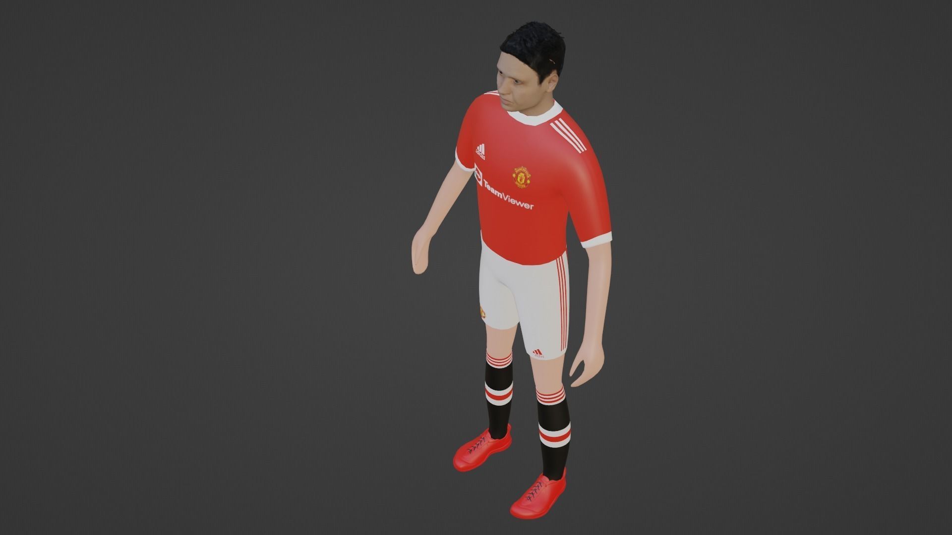 Soccer Player - Manchester United Low-poly 3D model_2